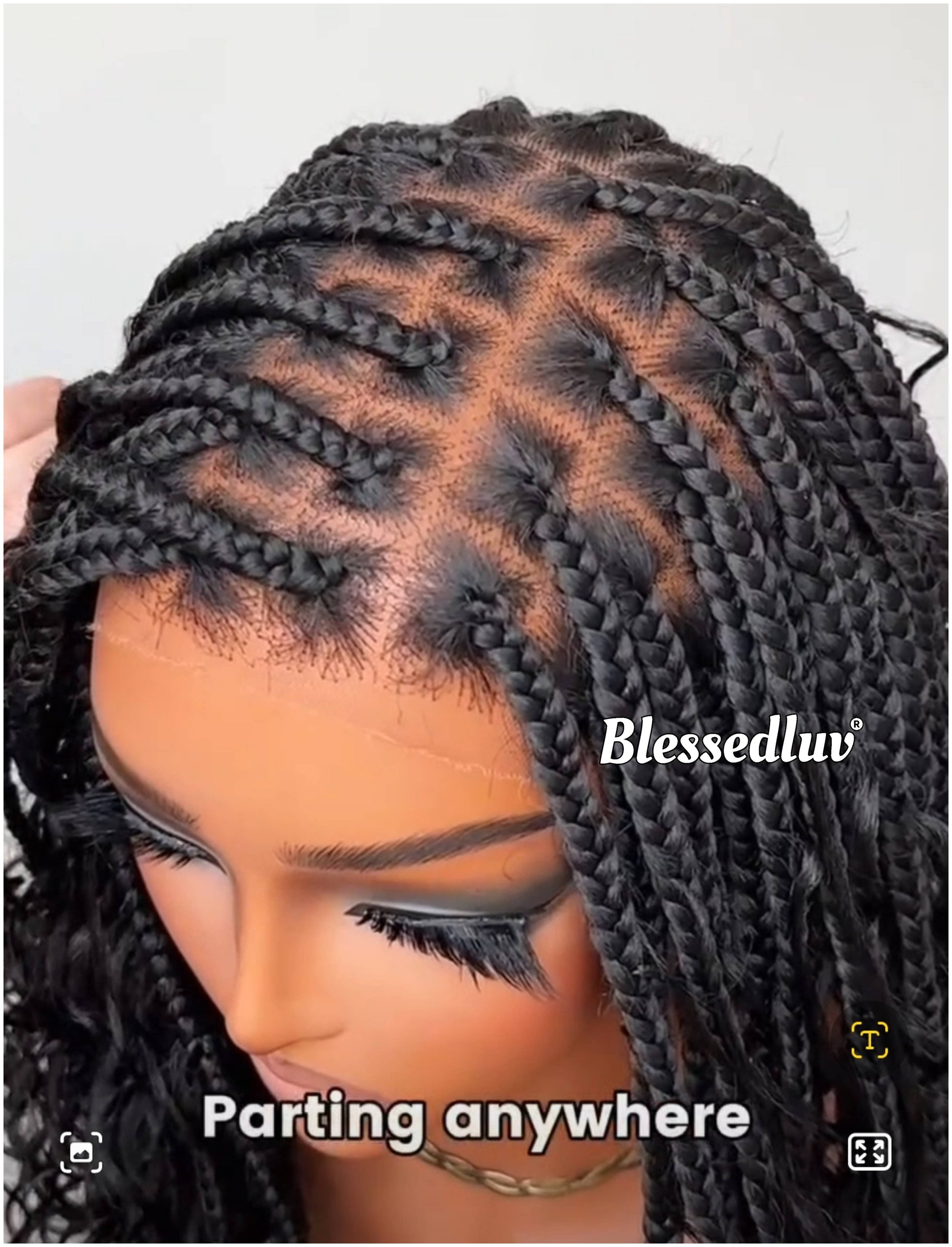 Bola - Shoulder Length Boho Knotless Braids Full Lace HD Wig – Adjustable Drawstring-Wig-Blessedluv.com-Brazilianweave.com