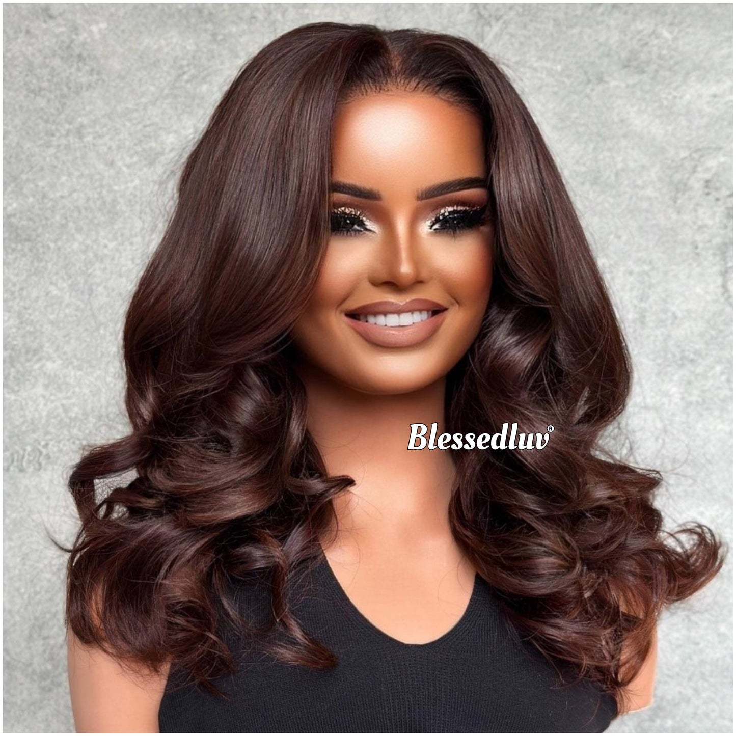 Beth – Glueless Layered Closure Lace Wig in Chocolate, Ready to Wear-Blessedluv.com-Brazilianweave.com