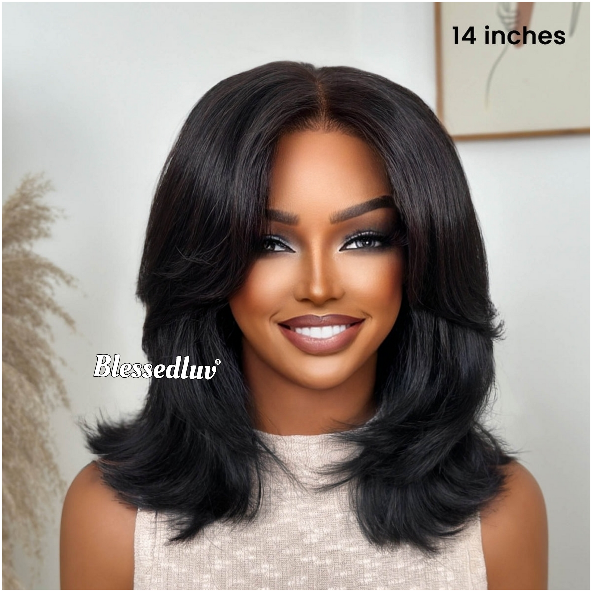 Rachel – Glueless Bangs Layered HD Closure Lace Wig , Ready to Wear-Blessedluv.com-Brazilianweave.com