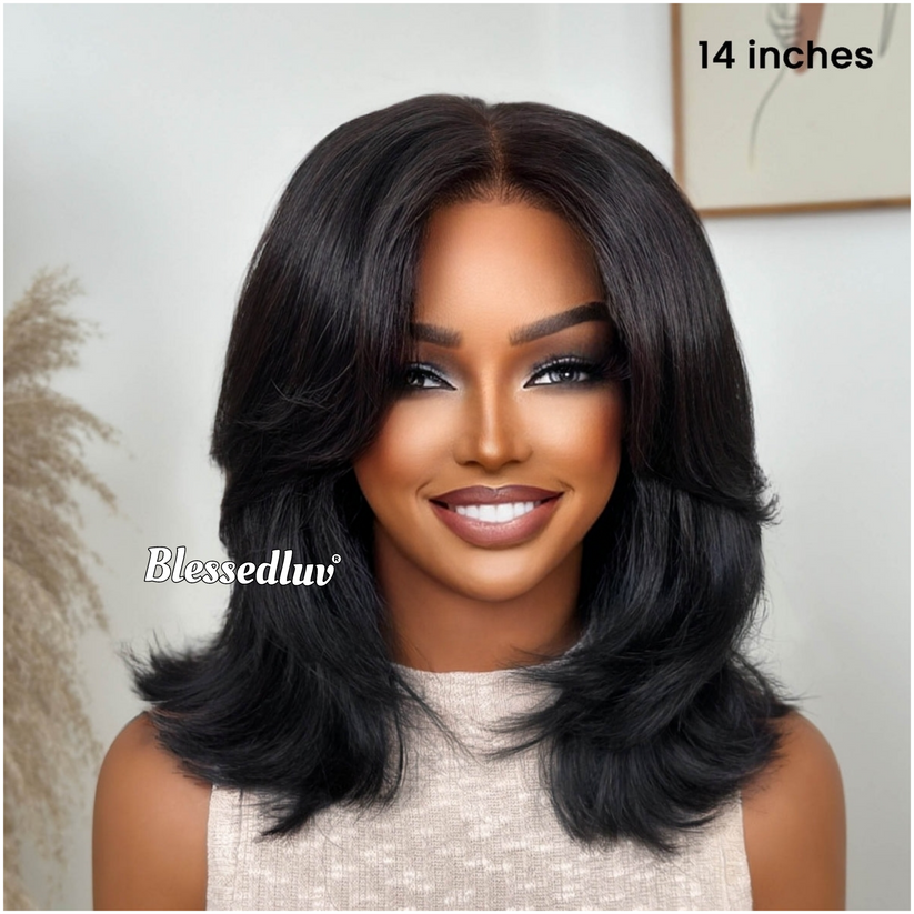 Rachel – Glueless Bangs Layered HD Closure Lace Wig , Ready to Wear ...