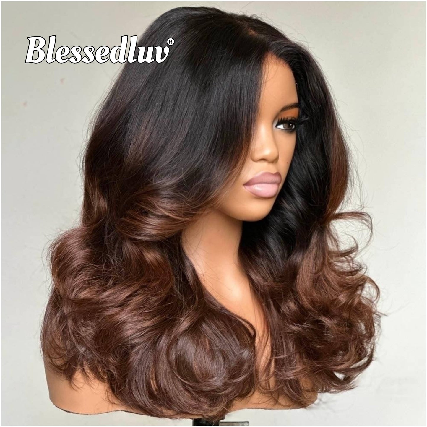 Helena – Glueless Layered HD 5x5 Closure Lace Wig in Ombré, Ready to Wear-Blessedluv.com-Brazilianweave.com