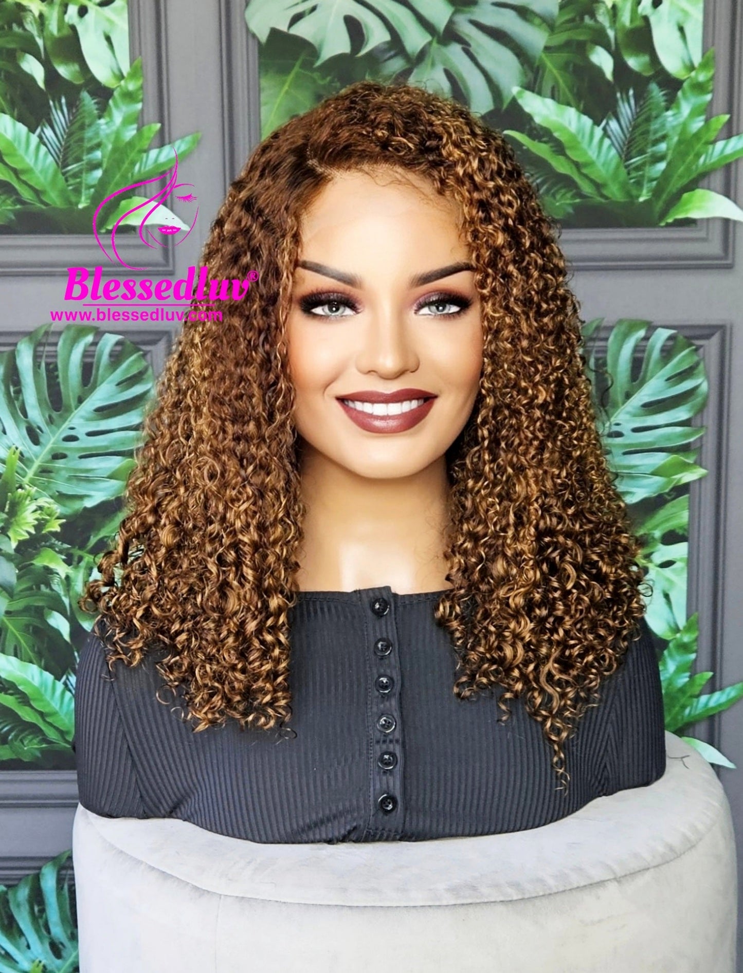 London - Luxury Eurasian Curls Balayage Lace Closure Wig - Side Parting-WIG-www.blessedluv.com-Brazilianweave.com