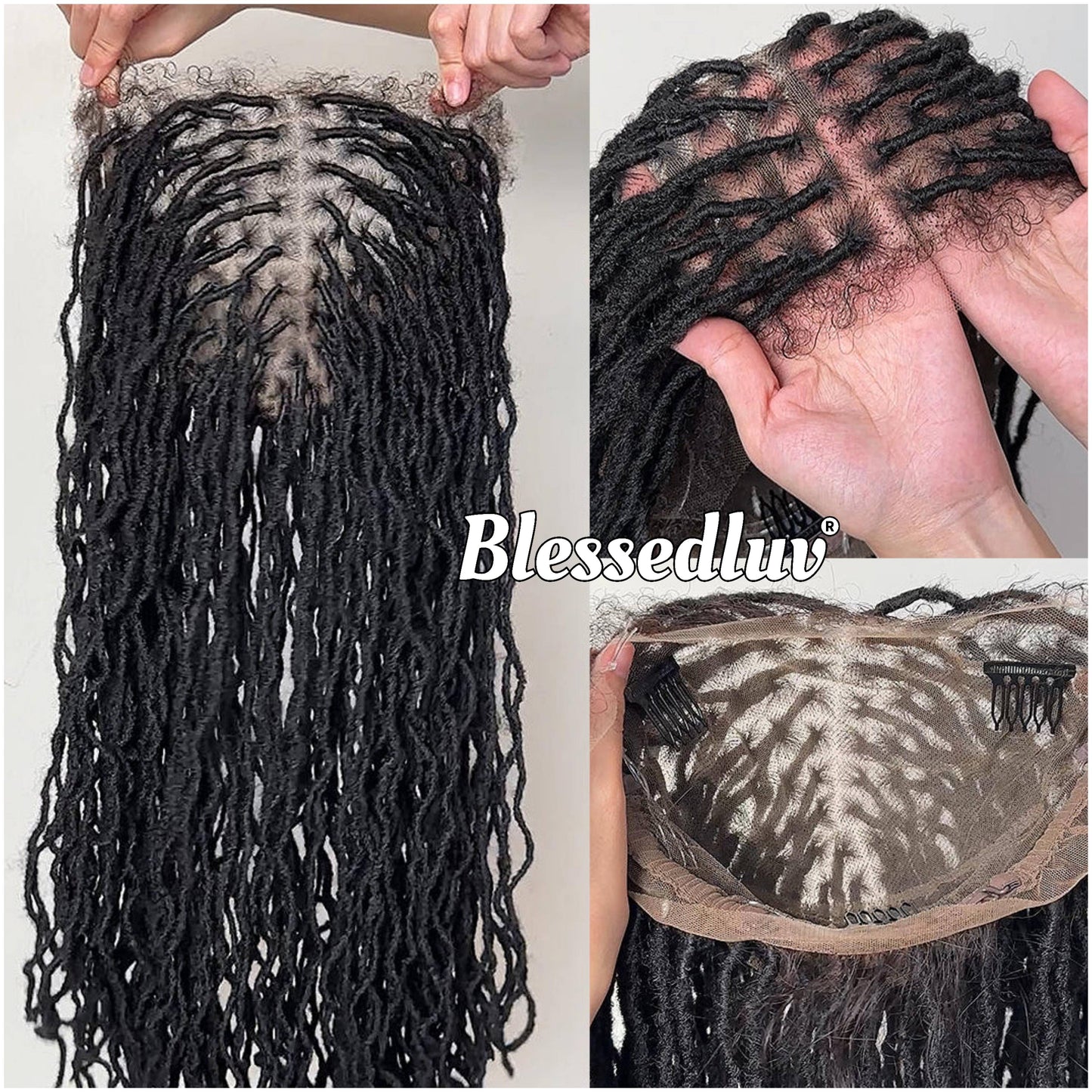 Nadia - Twisted Knotless Bohemian Locs Braids Full Lace HD Wig – Adjustable Drawstring-Wig-Blessedluv.com-Brazilianweave.com