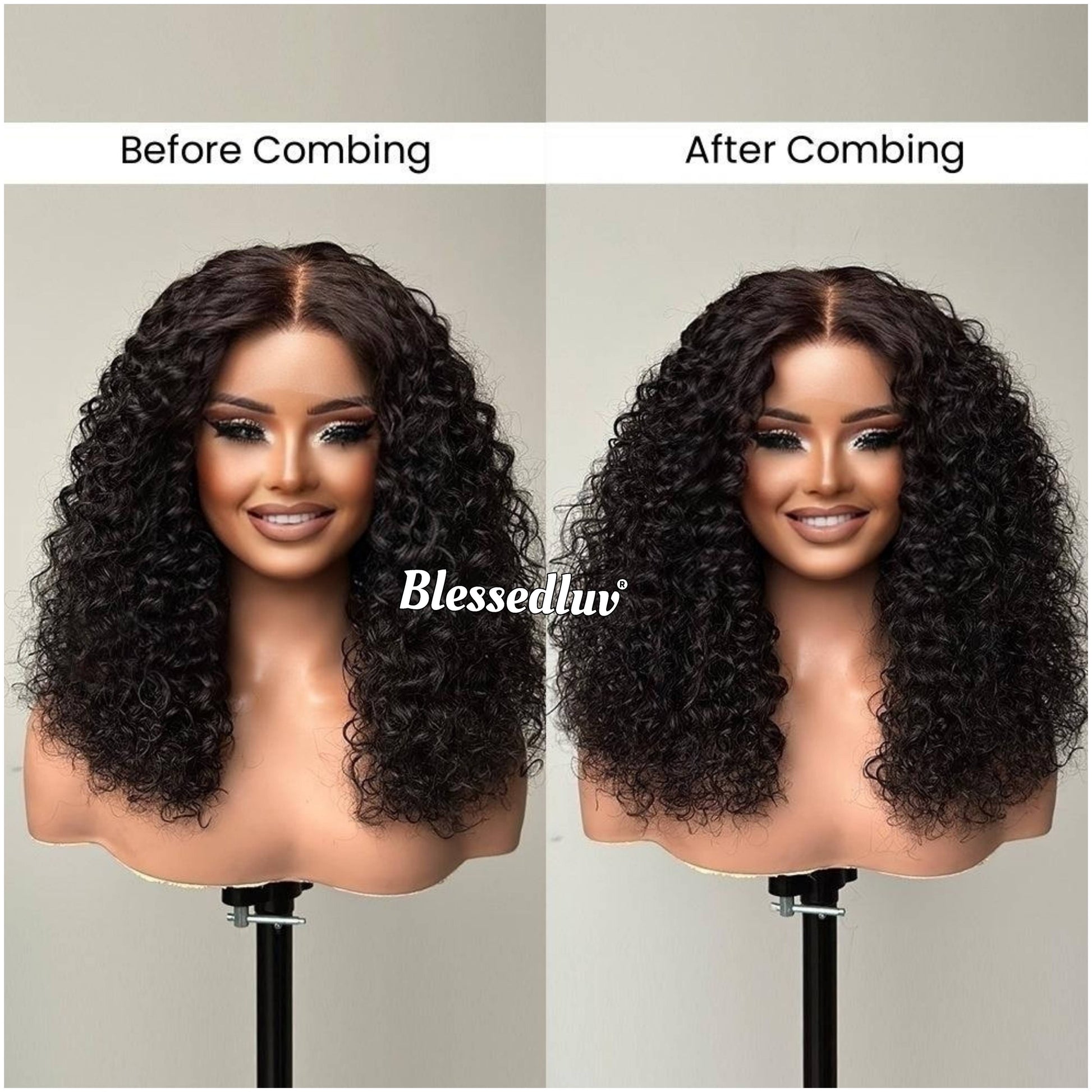 Mai - Natural Curly Glueless HD Lace Wig, Ready to Wear-Blessedluv.com-Brazilianweave.com