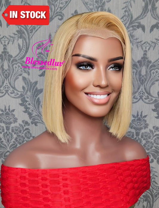 Kaye- Glueless Blonde Frontal Bob Wig SALE-Wigs-www.blessedluv.com-Brazilianweave.com
