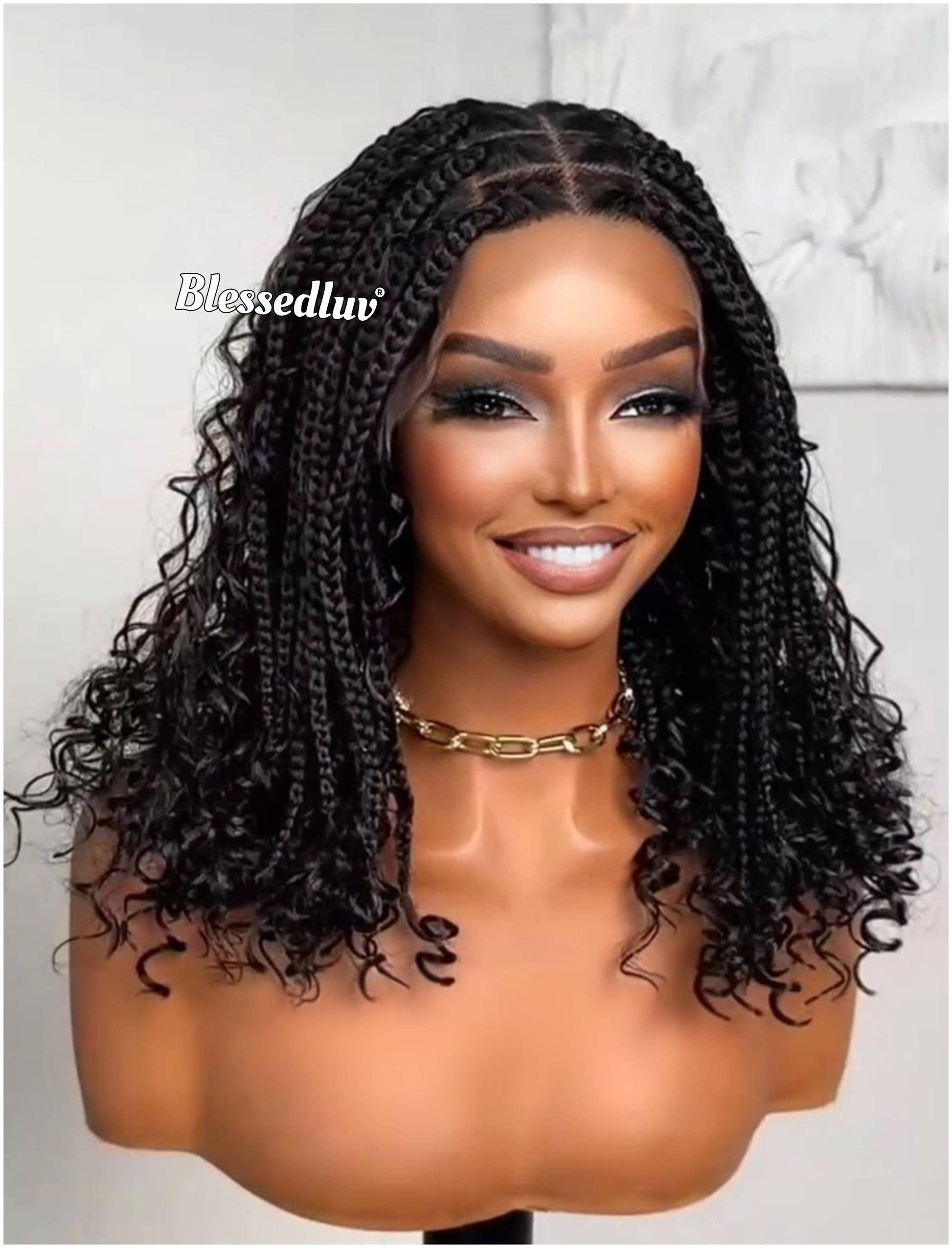 Bola - Shoulder Length Boho Knotless Braids Full Lace HD Wig – Adjustable Drawstring-Wig-Blessedluv.com-Brazilianweave.com