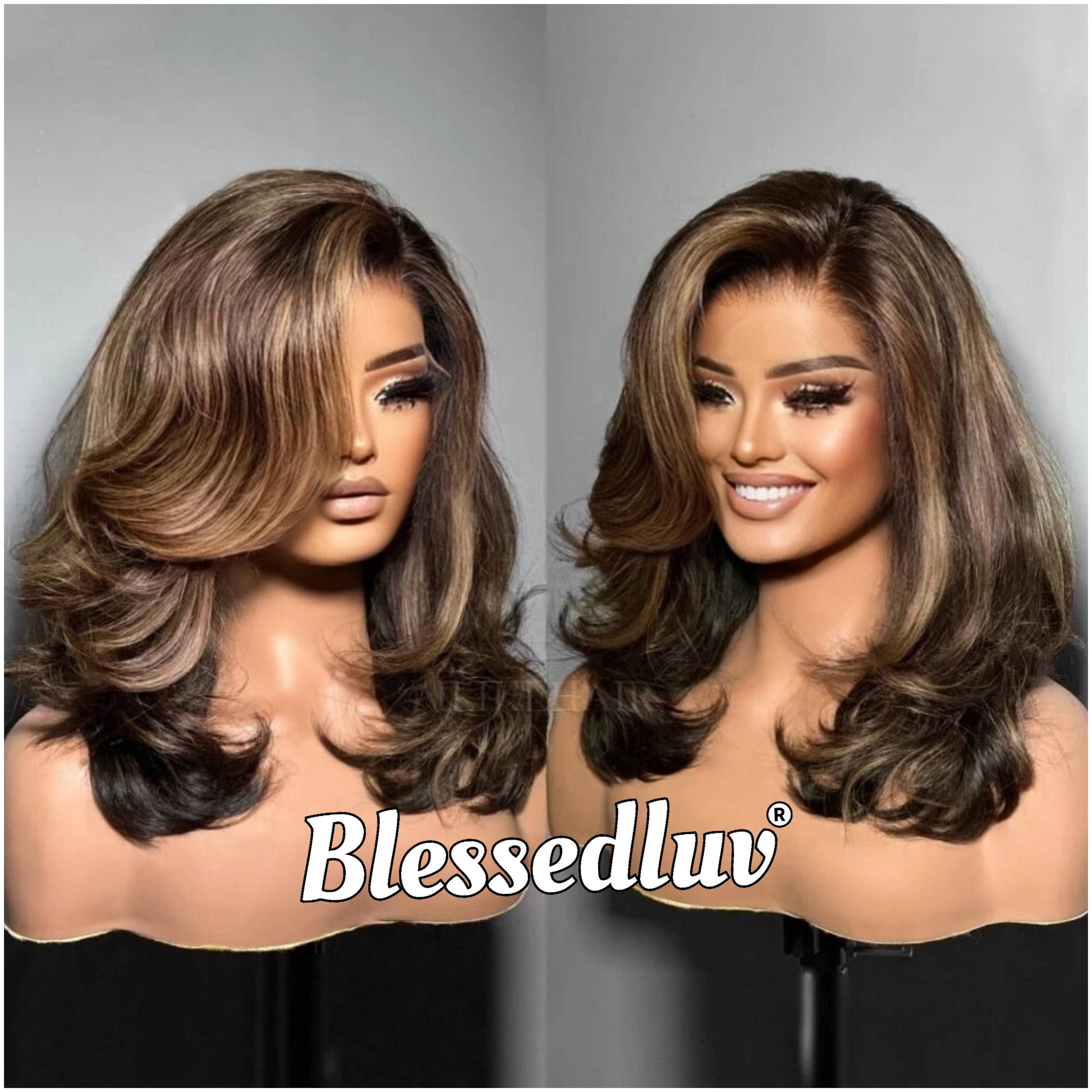 Tiffany – Glueless Layered HD Lace Wig in Highlights, Ready to Wear-Blessedluv.com-Brazilianweave.com