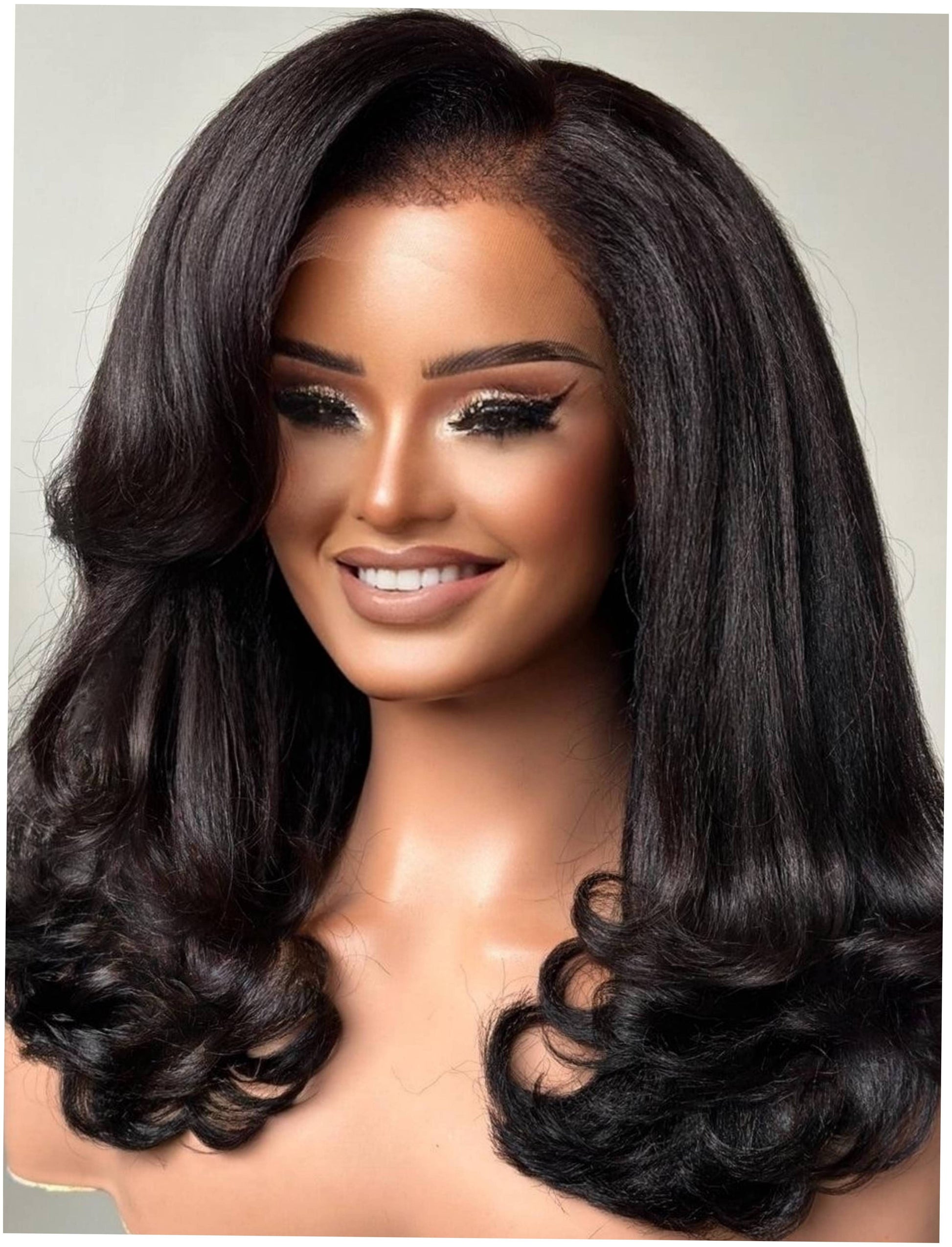 Layla - Kinky Straight Texture Ventilated Lace Wig-Blessedluv.com-Brazilianweave.com