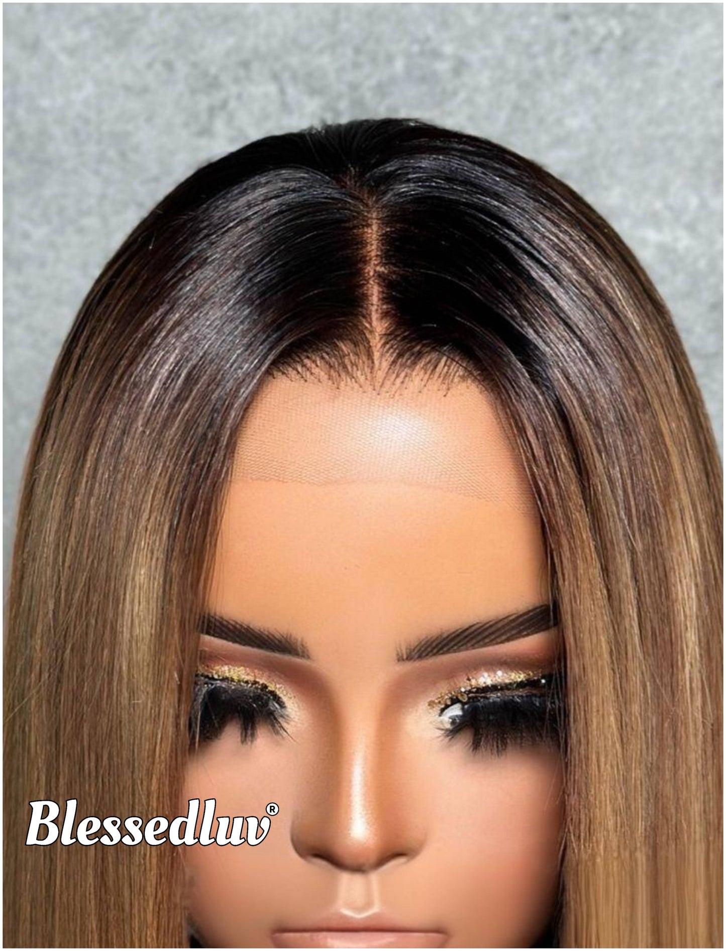 Chelsea – Glueless Layered HD 13x4 Frontal Lace Wig in Golden Ombré, Ready to Wear-Blessedluv.com-Brazilianweave.com