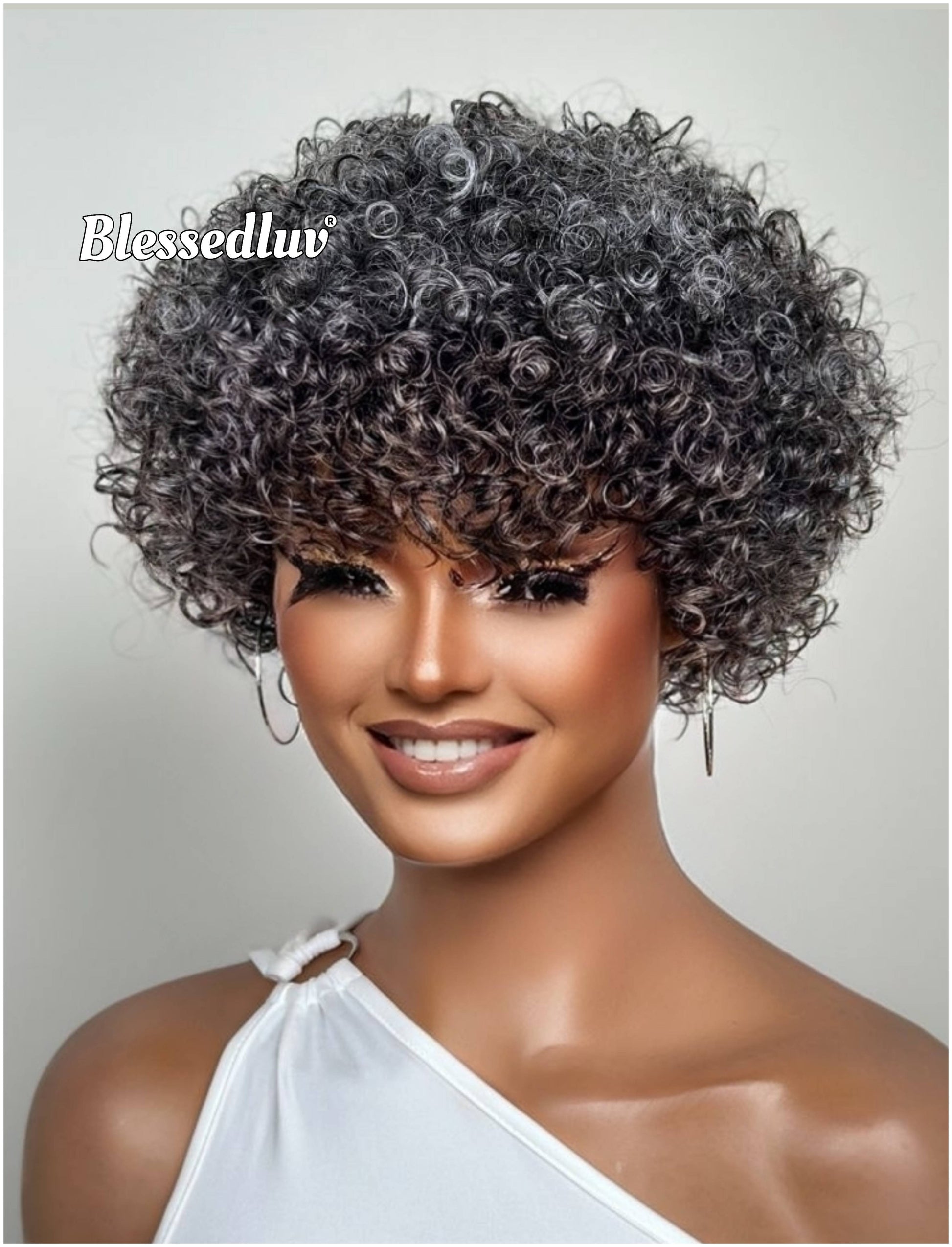 Agnes - Pixie Salt & Pepper Grey Glueless Wig-Blessedluv.com-Brazilianweave.com