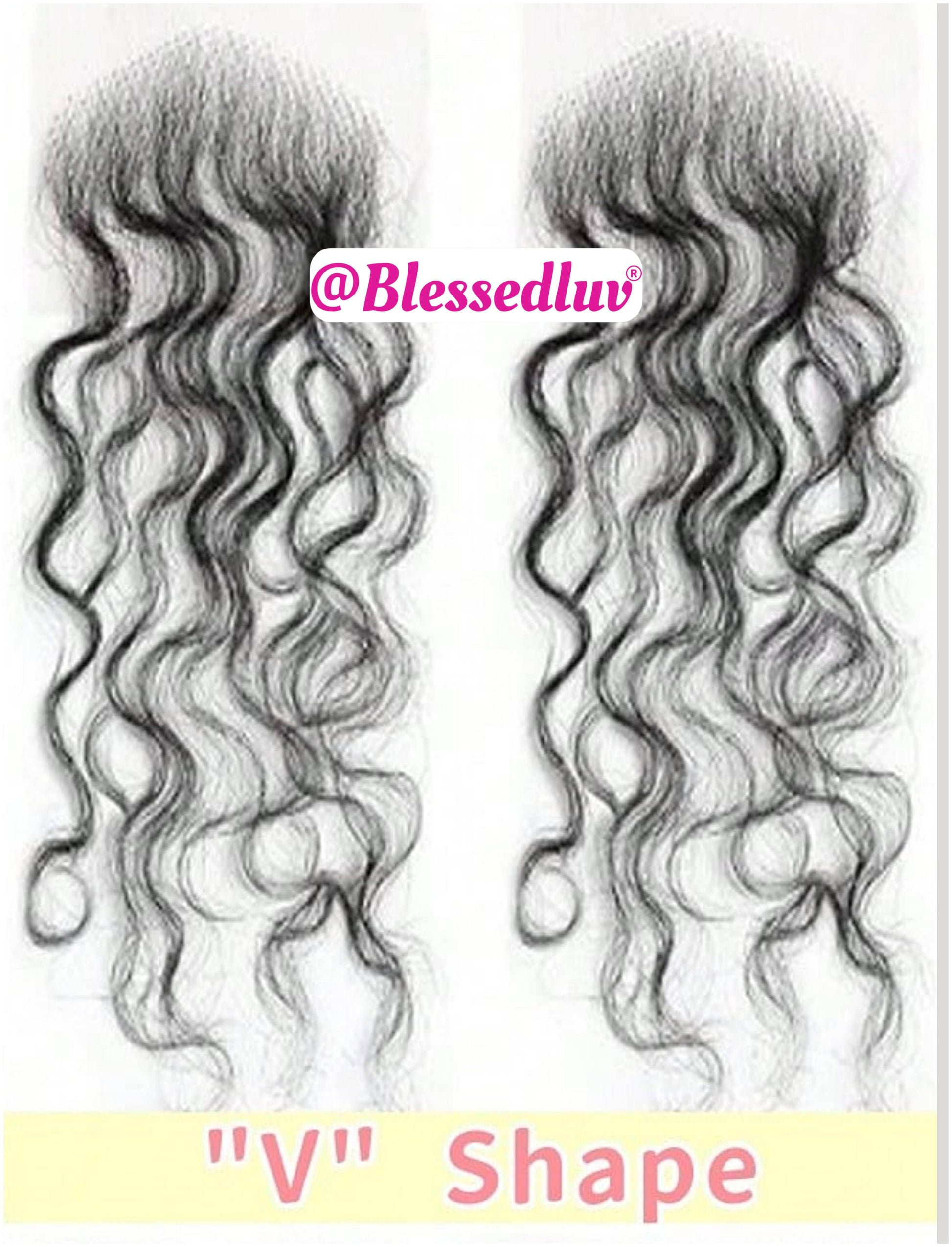 Lace Baby Hair Edge Strips - Curly x2-Wigs-www.blessedluv.com-Brazilianweave.com