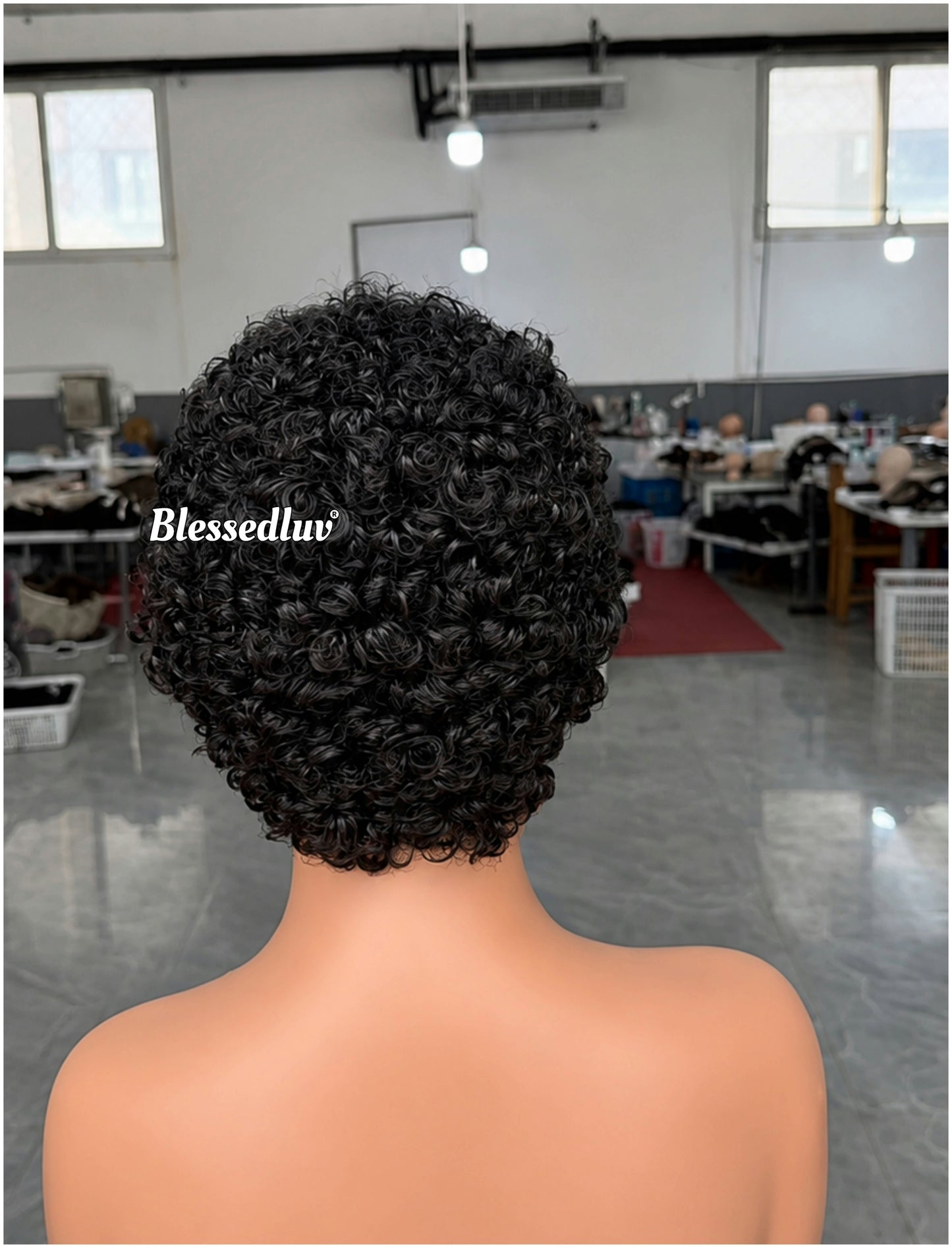Heather – 5x5 Closure Afro Curly Pixie Glueless Lace Wig, Ready to Wear-Blessedluv.com-Brazilianweave.com