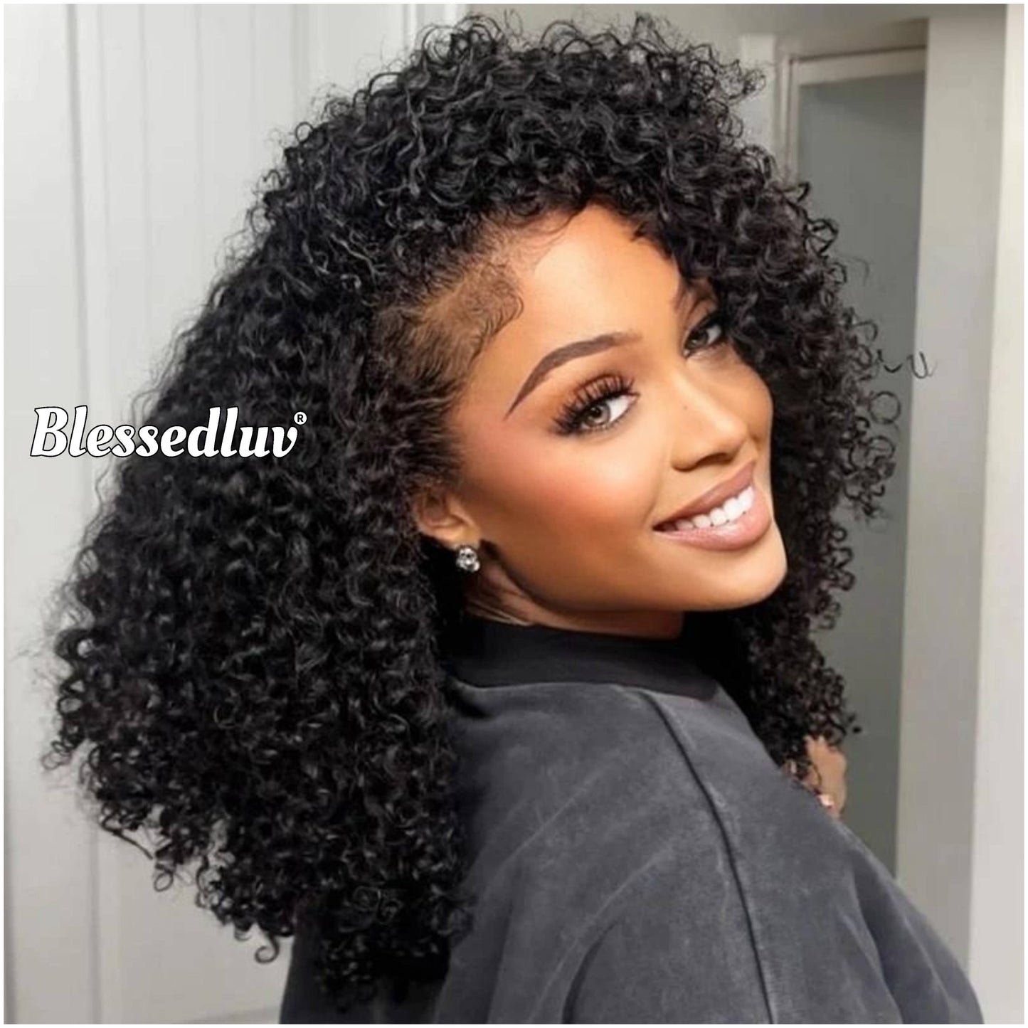 Nia - Half Wig - Afro curly Kinky Texture Glueless Wig-Blessedluv.com-Brazilianweave.com