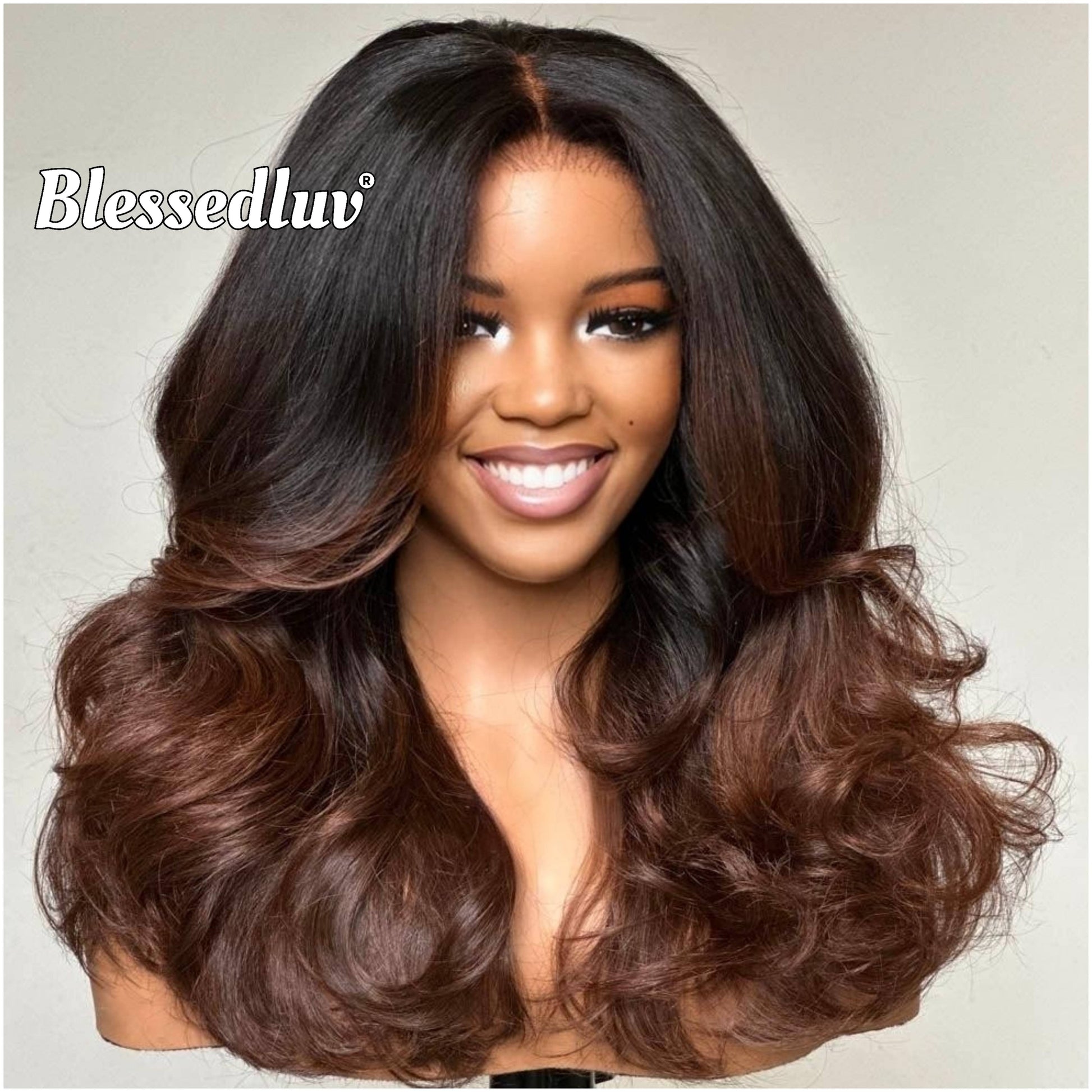 Helena – Glueless Layered HD 5x5 Closure Lace Wig in Ombré, Ready to Wear-Blessedluv.com-Brazilianweave.com