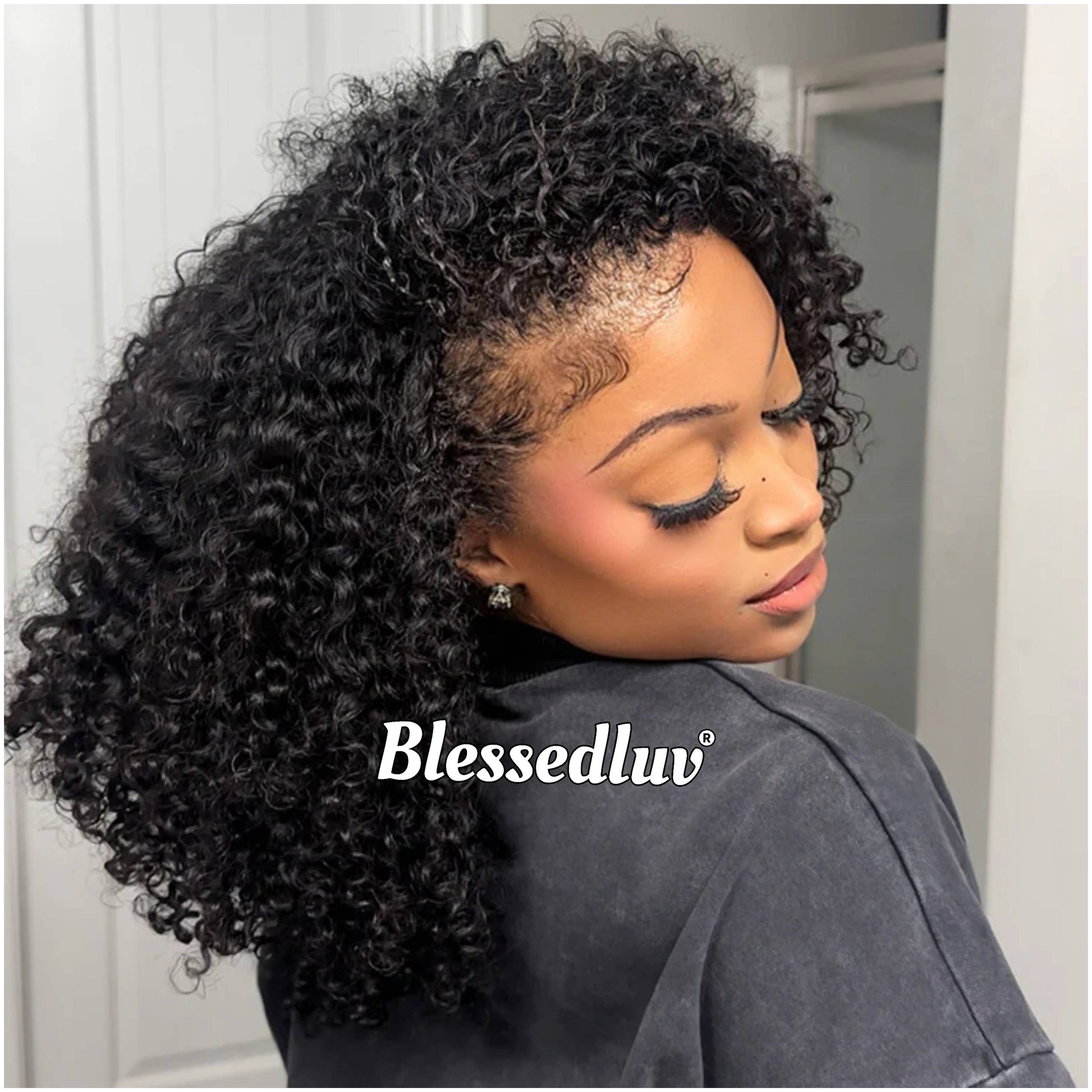 Nia - Half Wig - Afro curly Kinky Texture Glueless Wig-Blessedluv.com-Brazilianweave.com