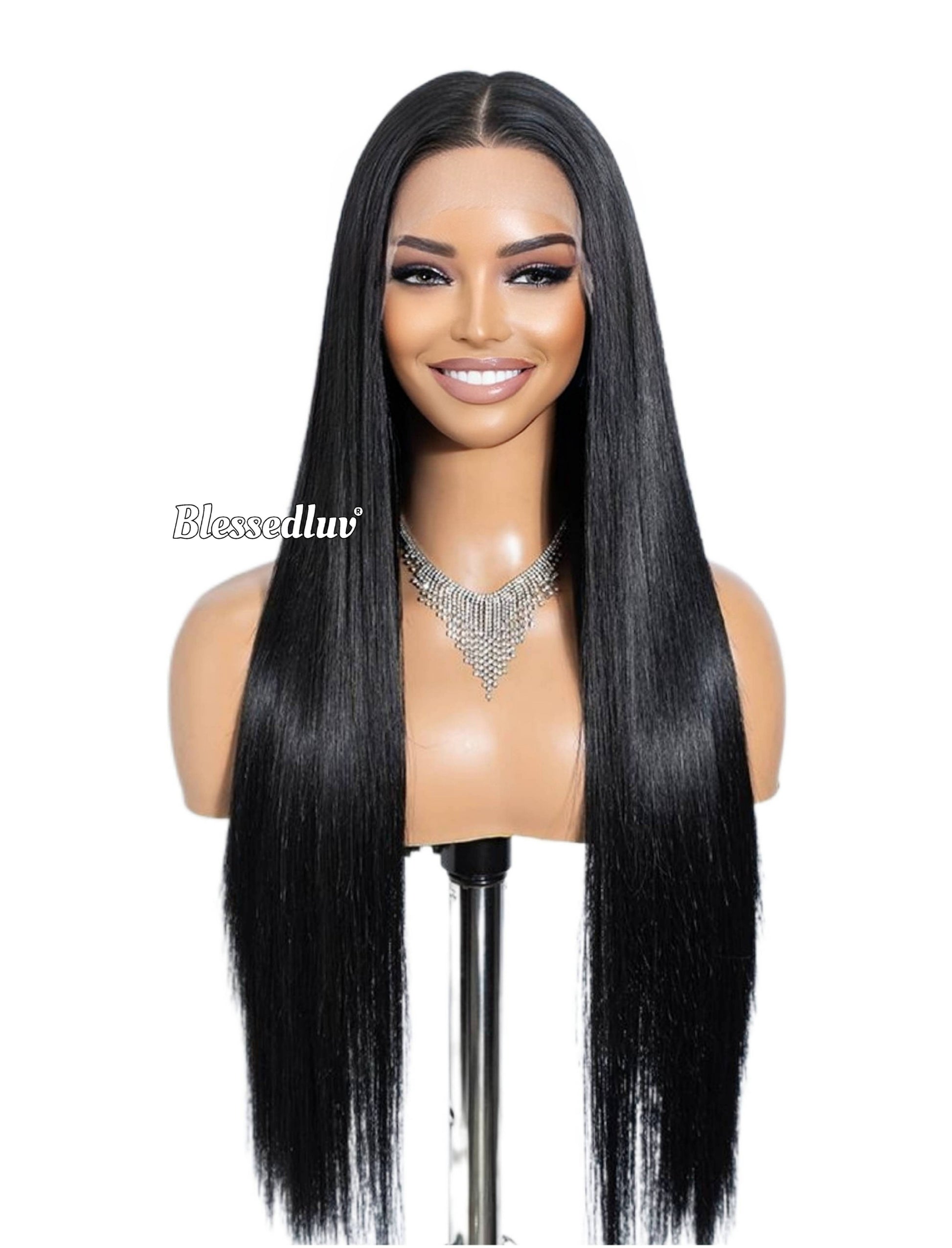 Vanessa – Bone Straight Lookalike Glueless Premium Human Hair Blend Wig-Wig-Blessedluv.com-Brazilianweave.com