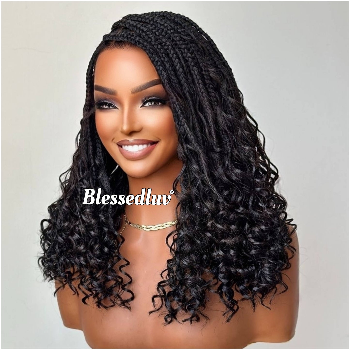 Bola - Shoulder Length Boho Knotless Braids Full Lace HD Wig – Adjustable Drawstring-Wig-Blessedluv.com-Brazilianweave.com