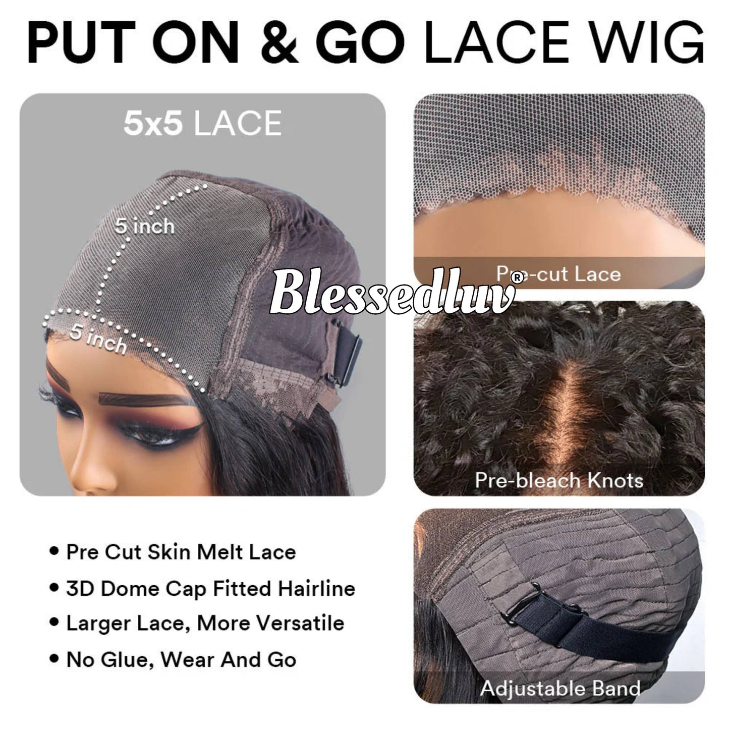 Amelia - Layered Kinky Straight Texture Glueless Wig-Blessedluv.com-Brazilianweave.com