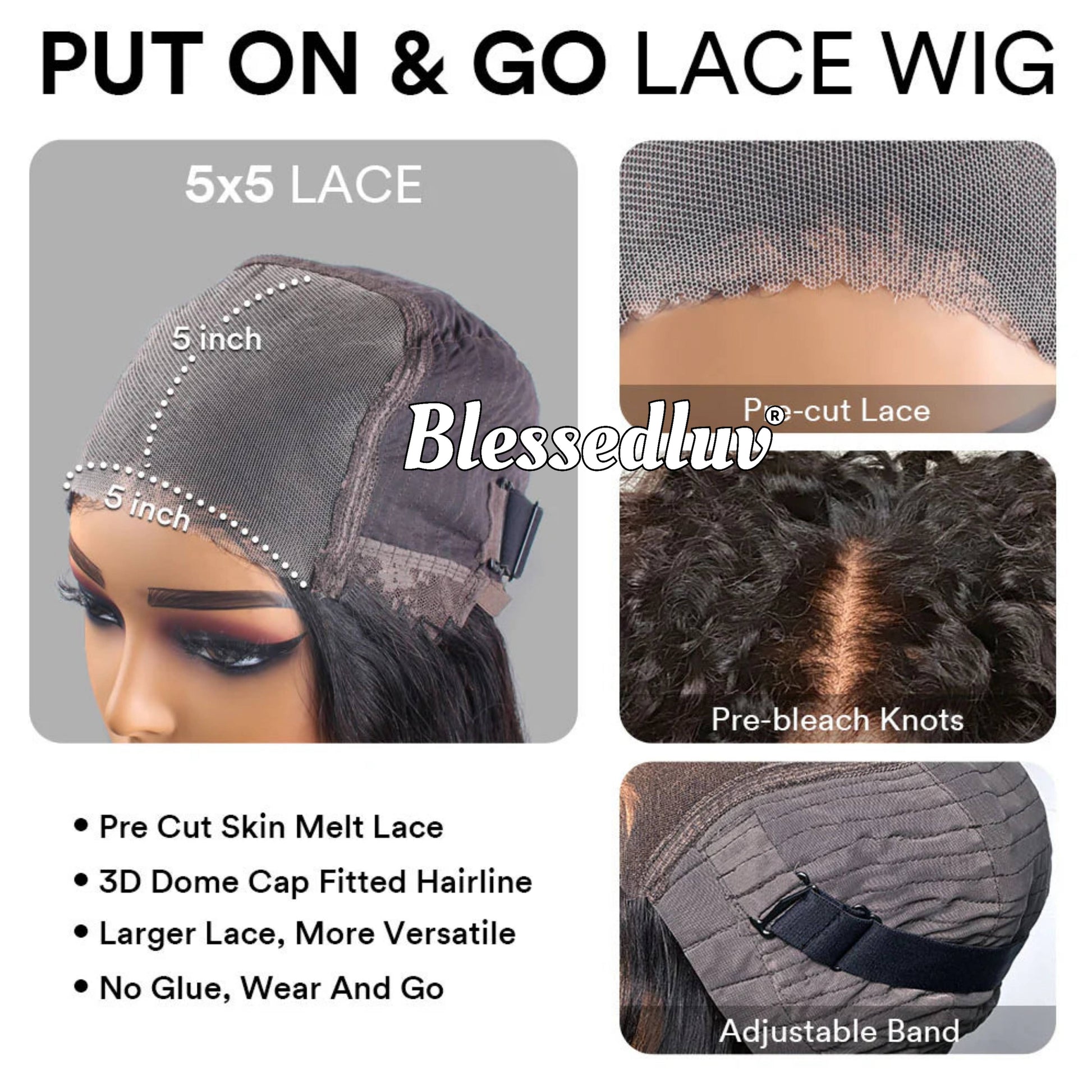 Amelia - Layered Kinky Straight Texture Glueless Wig-Blessedluv.com-Brazilianweave.com
