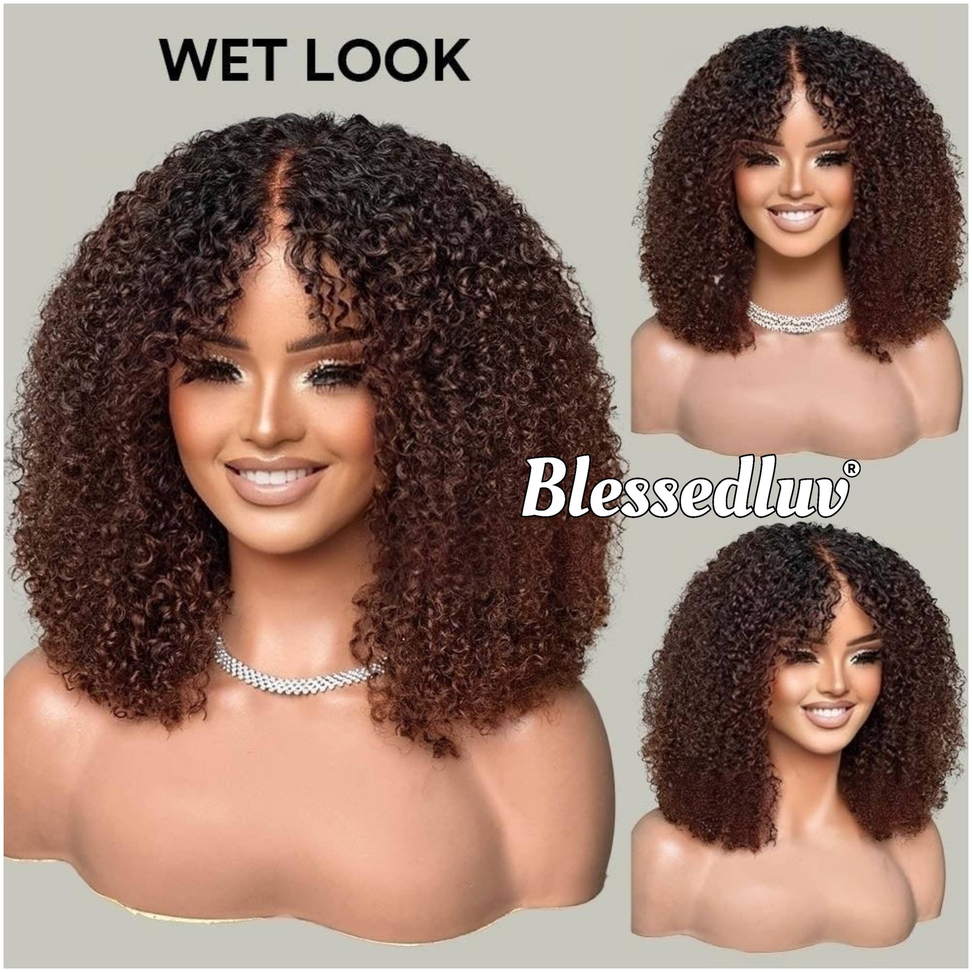 Ari - Kinky Curly Ombré Texture Wig - 250%-Blessedluv.com-Brazilianweave.com