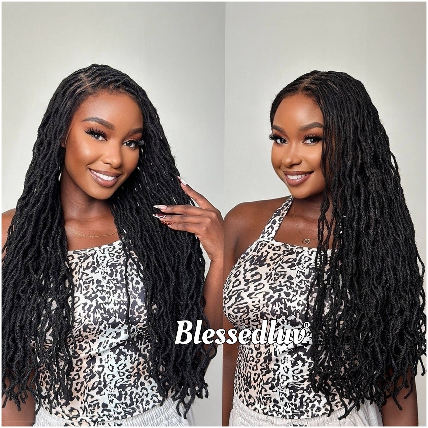 Nadia - Twisted Knotless Bohemian Locs Braids Full Lace HD Wig – Adjustable Drawstring-Wig-Blessedluv.com-Brazilianweave.com