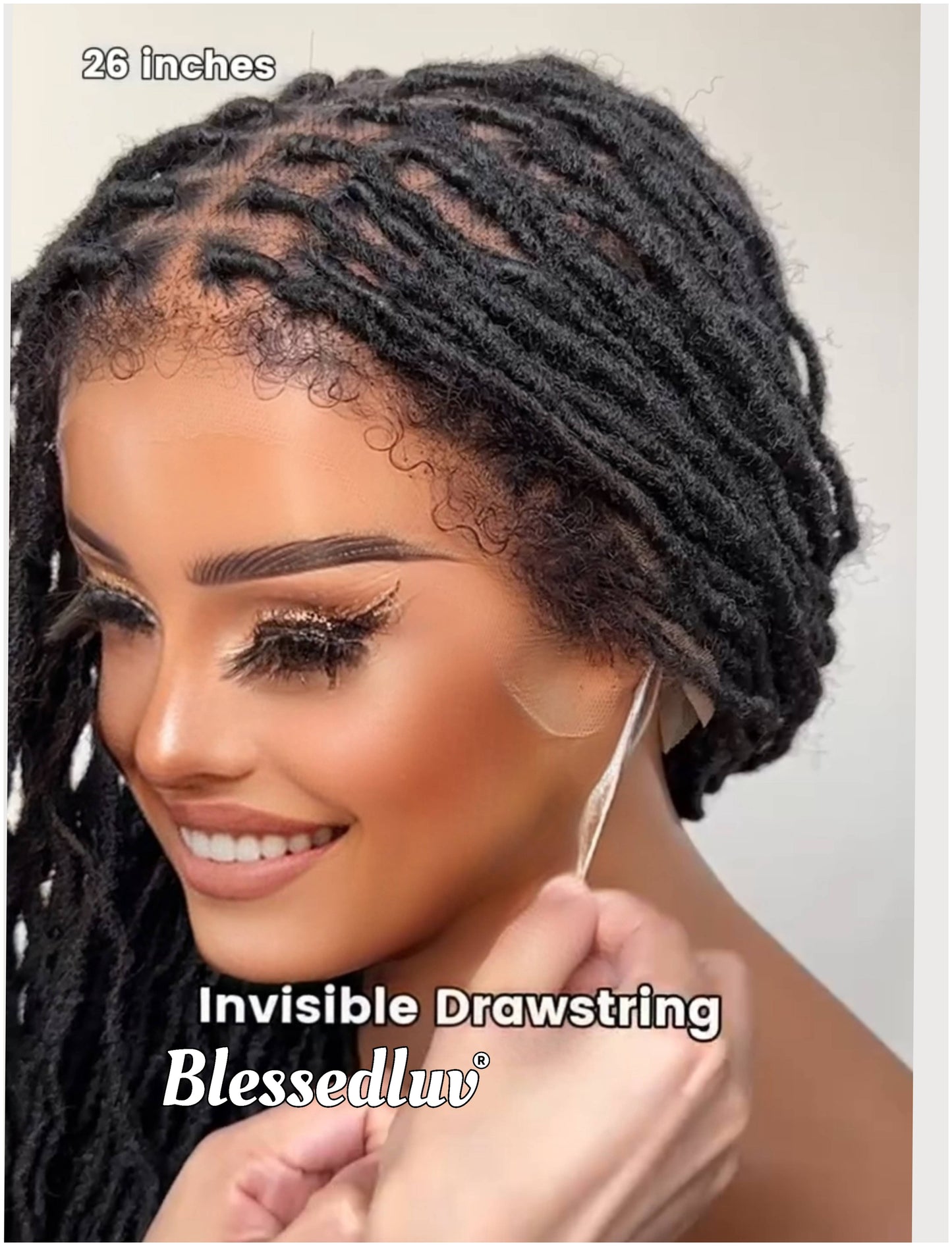 Nadia - Twisted Knotless Bohemian Locs Braids Full Lace HD Wig – Adjustable Drawstring-Wig-Blessedluv.com-Brazilianweave.com