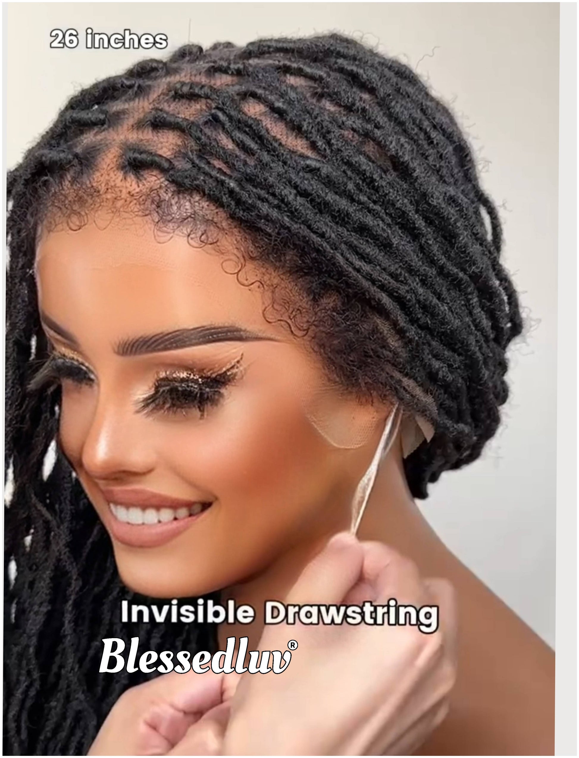 Nadia - Twisted Knotless Bohemian Locs Braids Full Lace HD Wig – Adjustable Drawstring-Wig-Blessedluv.com-Brazilianweave.com