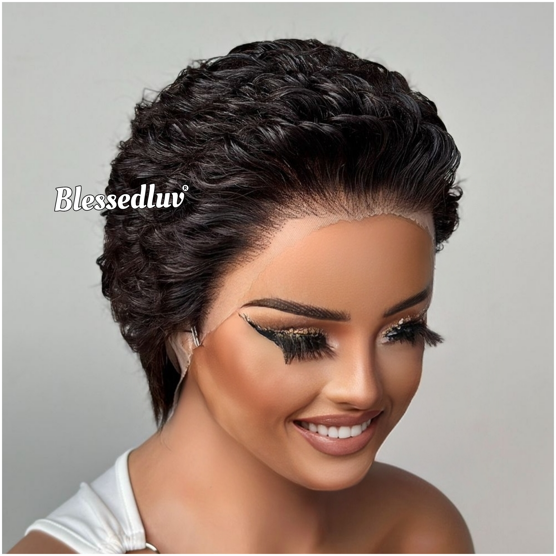 Lucy – Pixie Cut Glueless Full Lace Wig, Ready to Wear-Blessedluv.com-Brazilianweave.com
