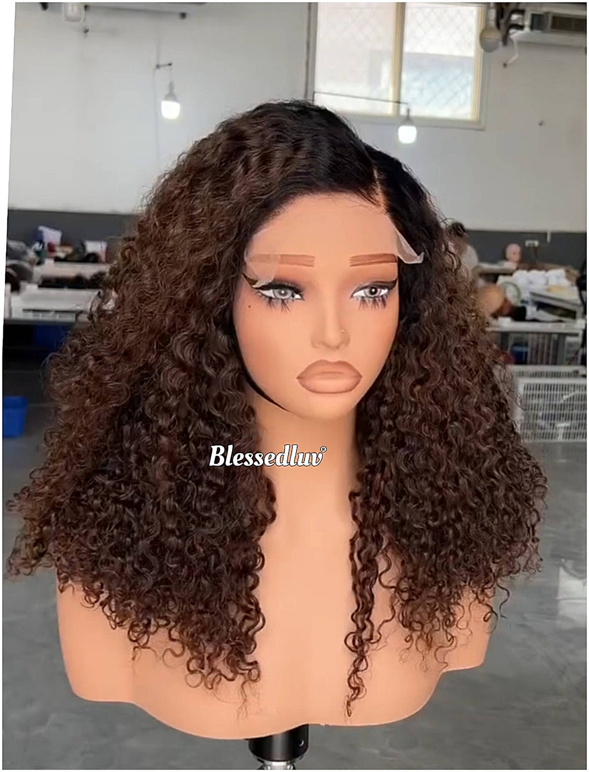 Lorri - Ombré Curly Texture Ventilated Kinky Wig / Choose Lagos Hairline or Standard Hairline-Blessedluv.com-Brazilianweave.com