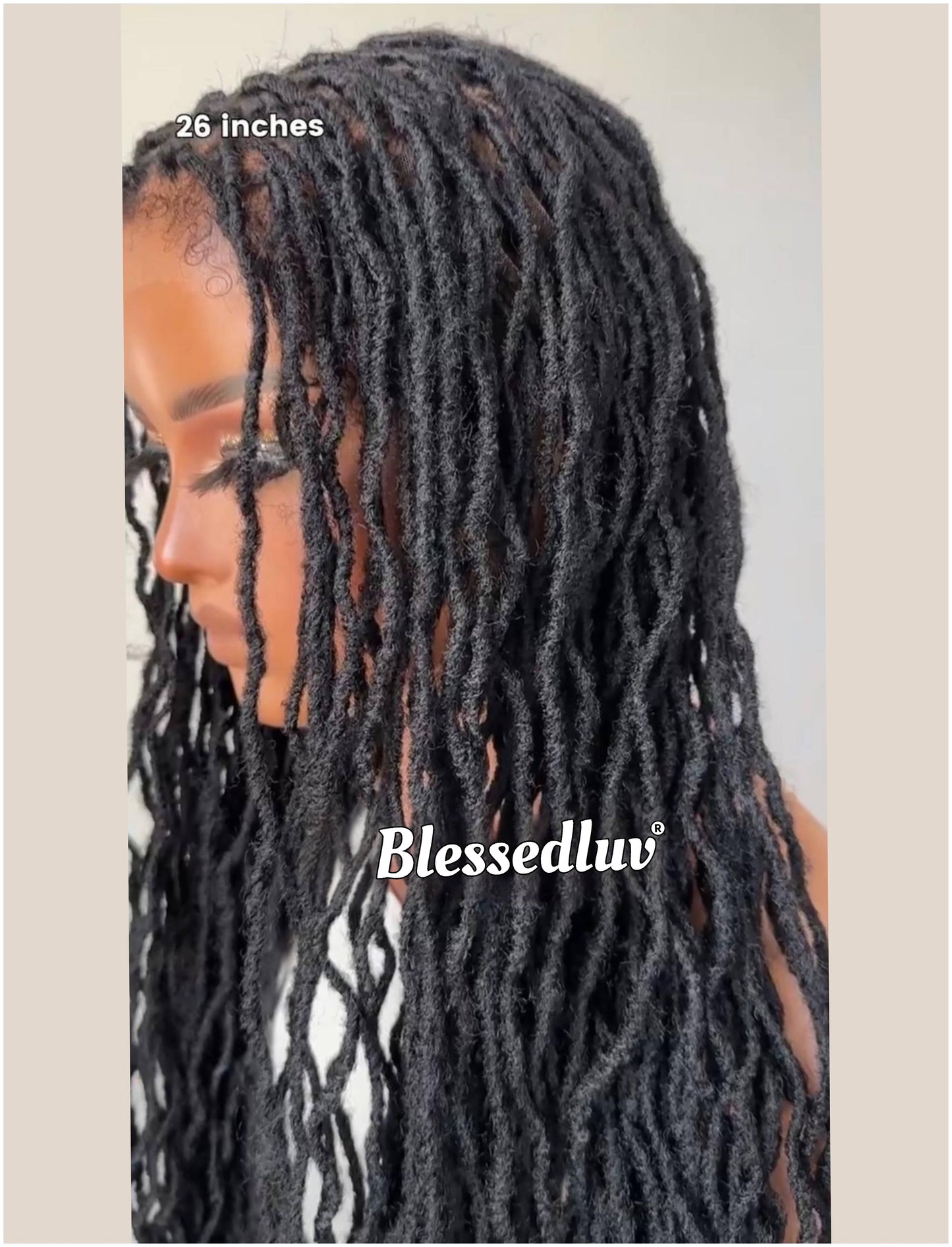 Nadia - Twisted Knotless Bohemian Locs Braids Full Lace HD Wig – Adjustable Drawstring-Wig-Blessedluv.com-Brazilianweave.com