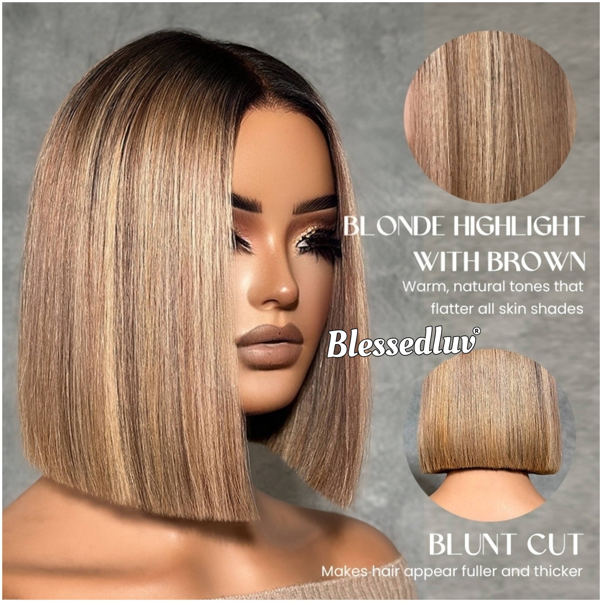 Bonnie – Balayage Ombré Blonde Glueless Layered HD 5x5 Closure Lace Wig, Ready to Wear-Blessedluv.com-Brazilianweave.com
