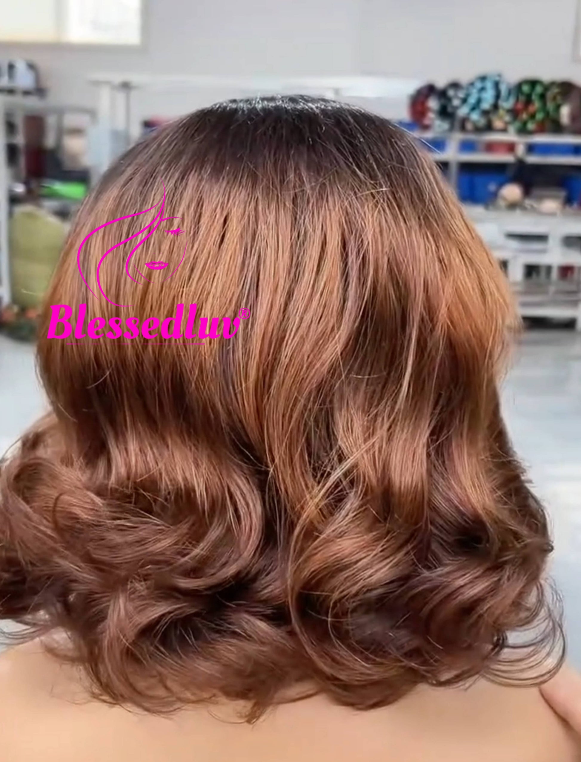 Sandra- HD Lace Frontal Ombre Wig - Bouncy Curls-WIG-Blessedluv.com-Brazilianweave.com