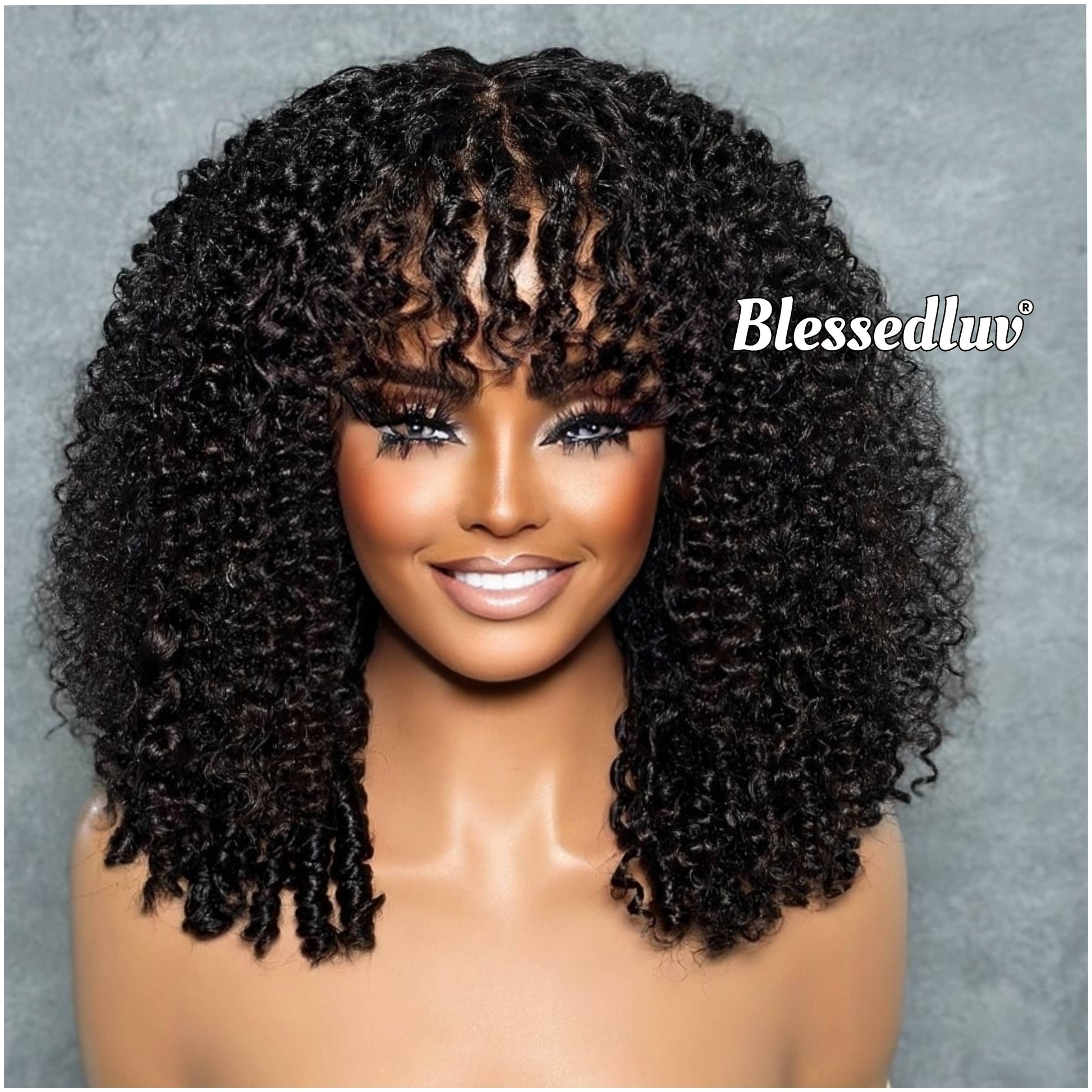 Zoey – Glueless Pixie Curly Bangs Wig, Ready to Wear-Blessedluv.com-Brazilianweave.com