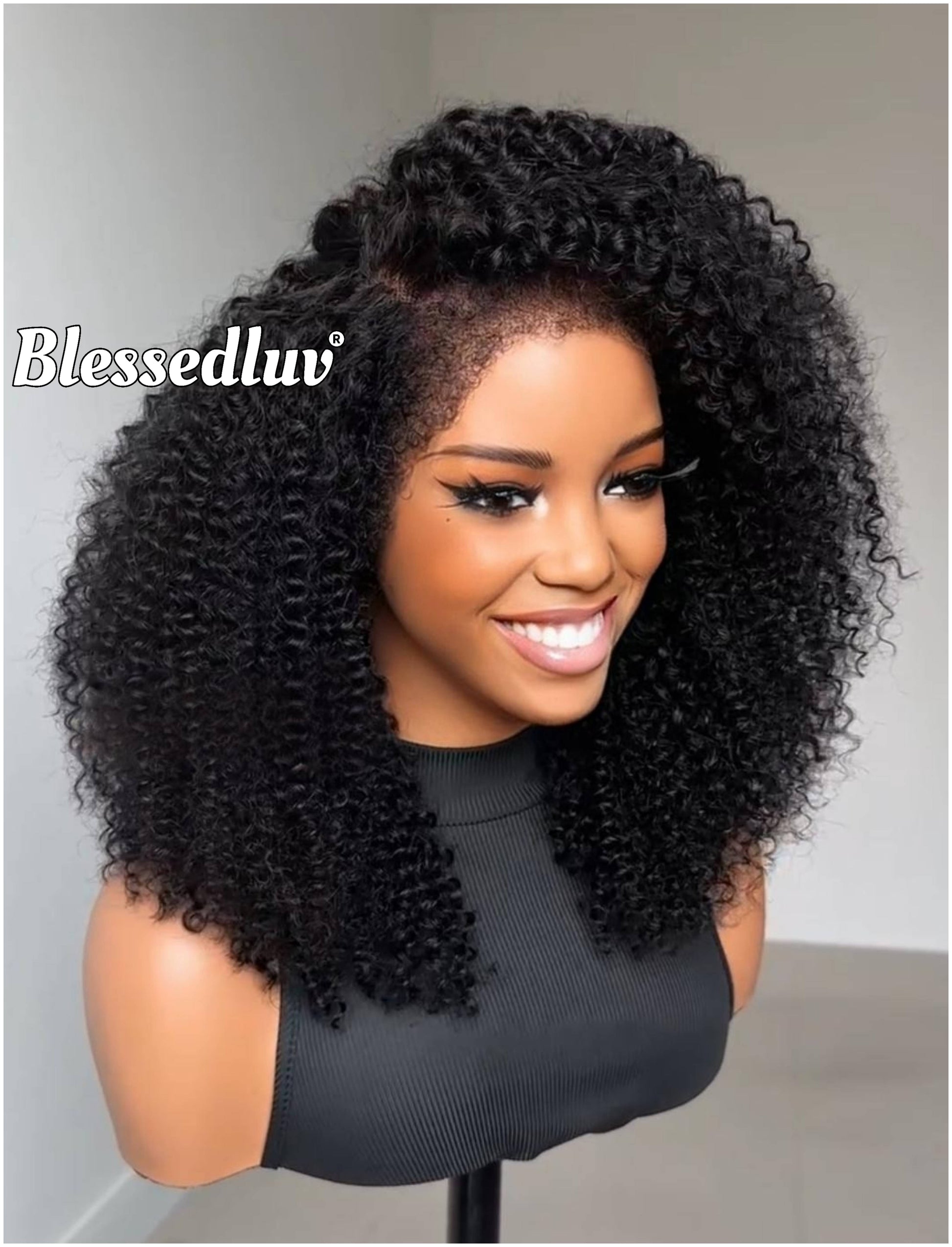 Amara - 4c Texture Ventilated Afro Kinky Curly Frontal Wig-Blessedluv.com-Brazilianweave.com