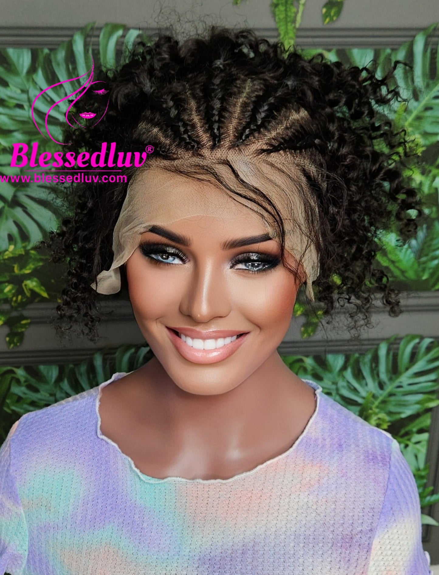 Imami - Braided Glueless Curly Frontal Wig - Affordable Collection - Stock-Wigs-www.blessedluv.com-Brazilianweave.com