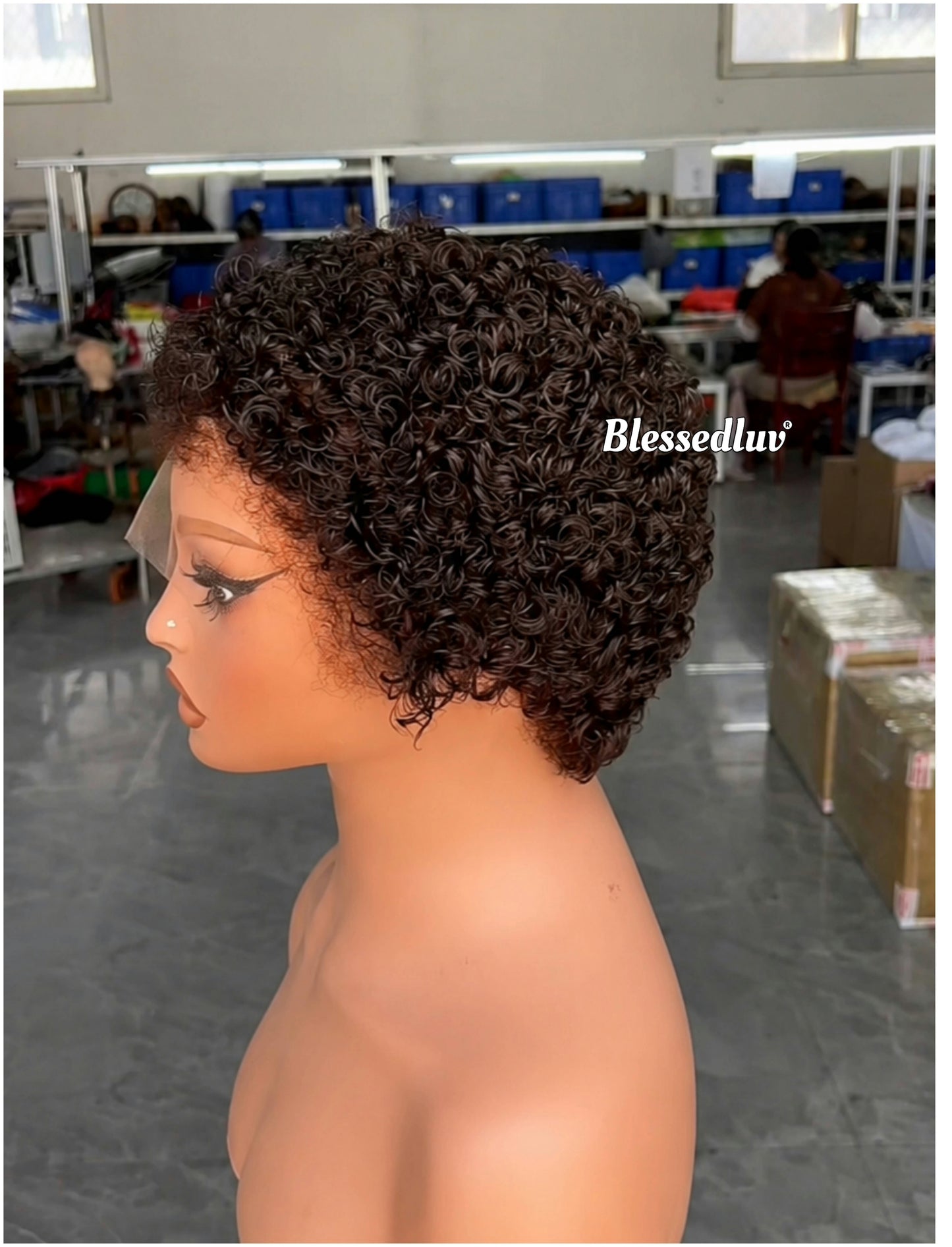 Paulette – Afro Curly Pixie Glueless Lace Wig, Ready to Wear