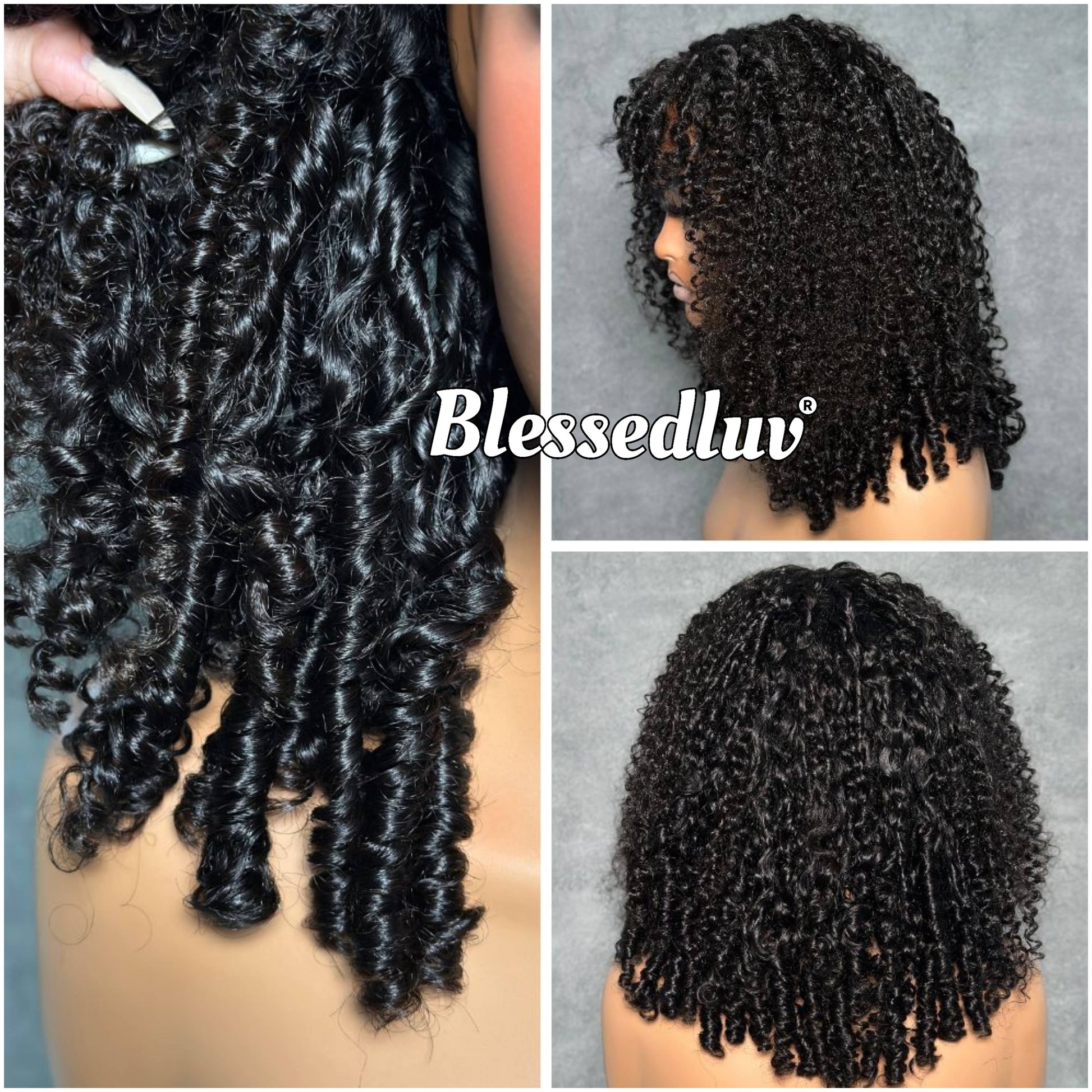 Zoey – Glueless Pixie Curly Bangs Wig, Ready to Wear-Blessedluv.com-Brazilianweave.com