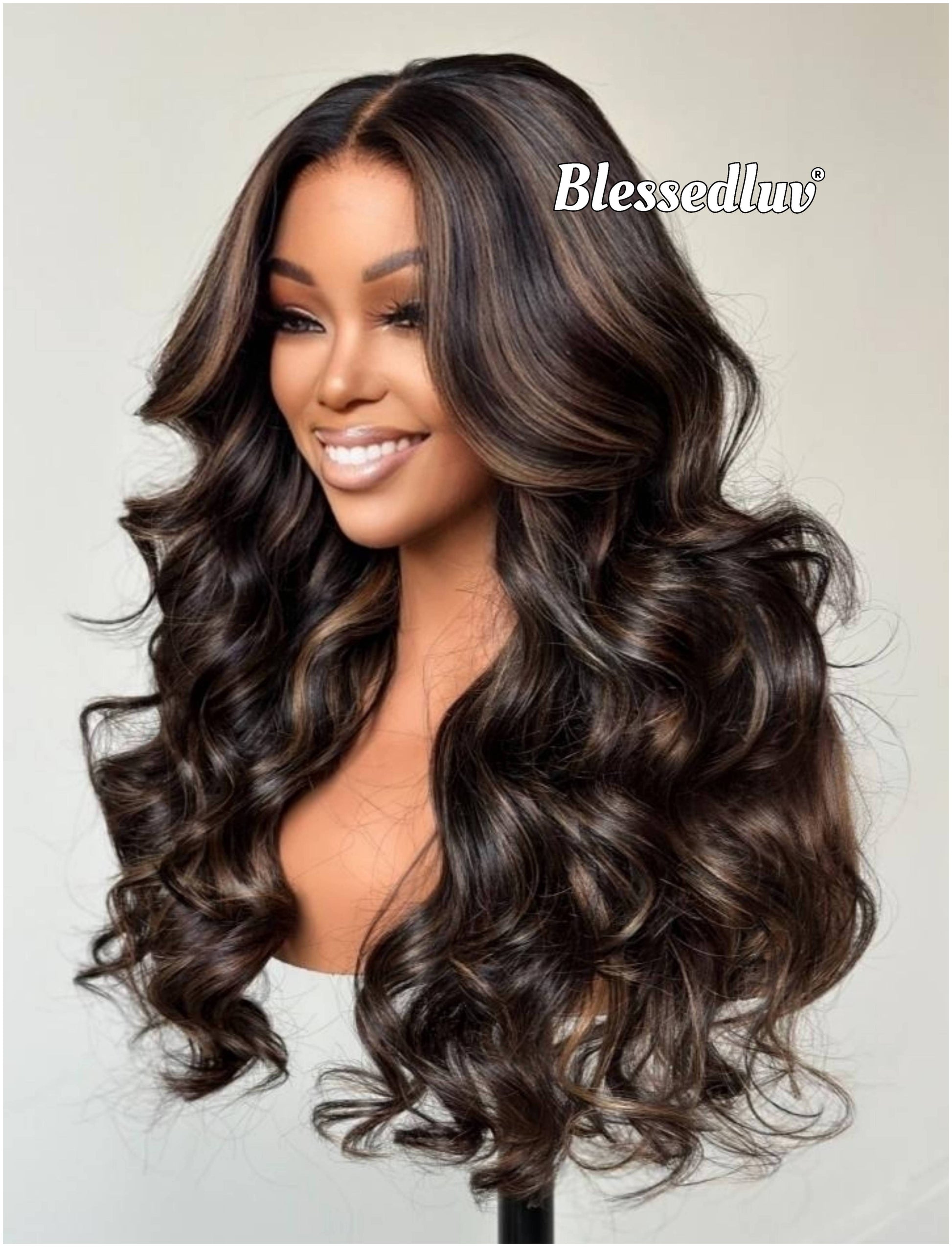 Sienna – Glueless Layered HD 5x5 Closure Lace Wig in Highlights, Ready to Wear-Blessedluv.com-Brazilianweave.com