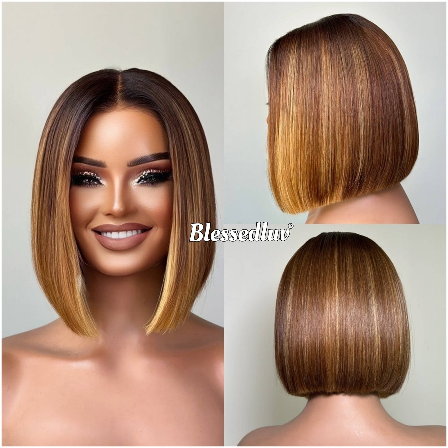 Samara –  Balayage Ombré Blonde Glueless Layered HD Closure Lace Wig, Ready to Wear