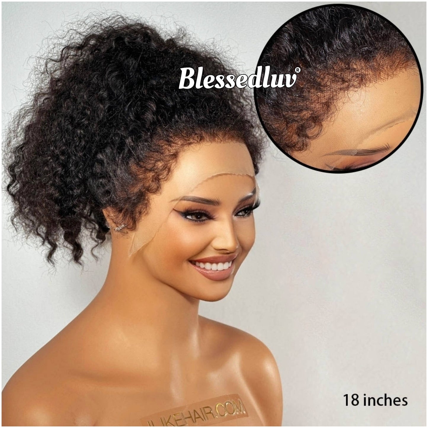 Victoria - Curly 360 Drawstring Frontal Kinky Straight Texture Ventilated Lace Wig-Blessedluv.com-Brazilianweave.com