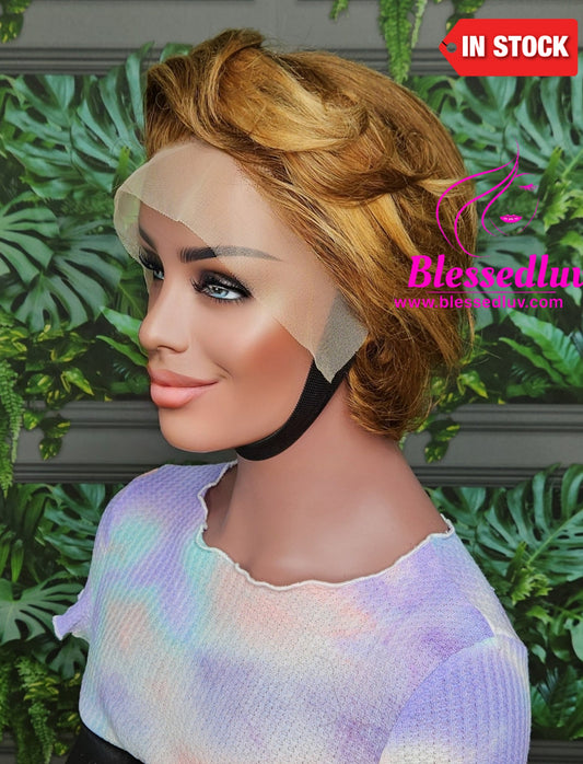 Emily - Pixie Glueless Honey Blonde Ombré Lace Frontal Wig - Affordable Collection SALE-Wigs-www.blessedluv.com-Brazilianweave.com