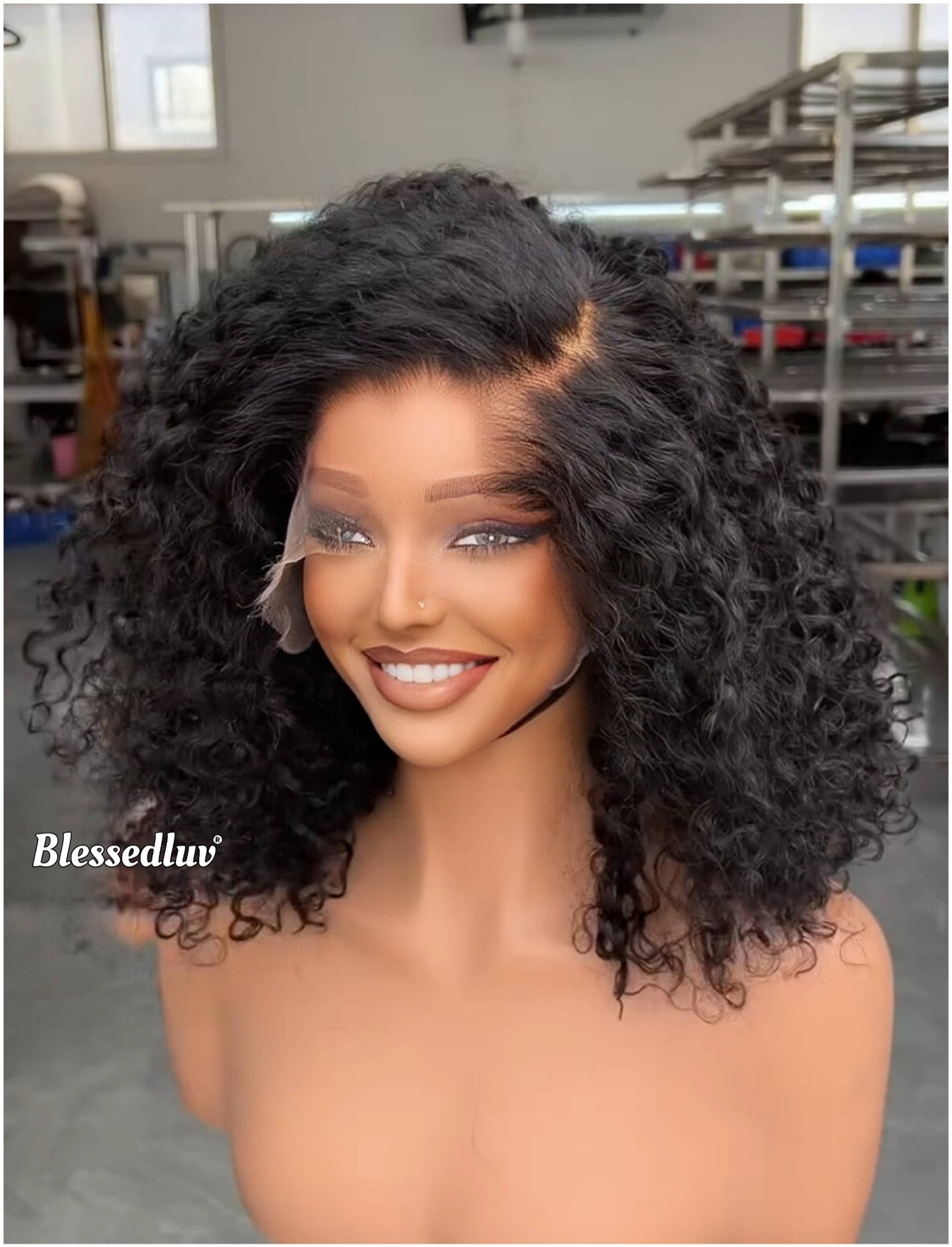 Curly 250% Density Wig | Choose Lagos Hairline or Standard Hairline-Wig-Blessedluv.com-Brazilianweave.com