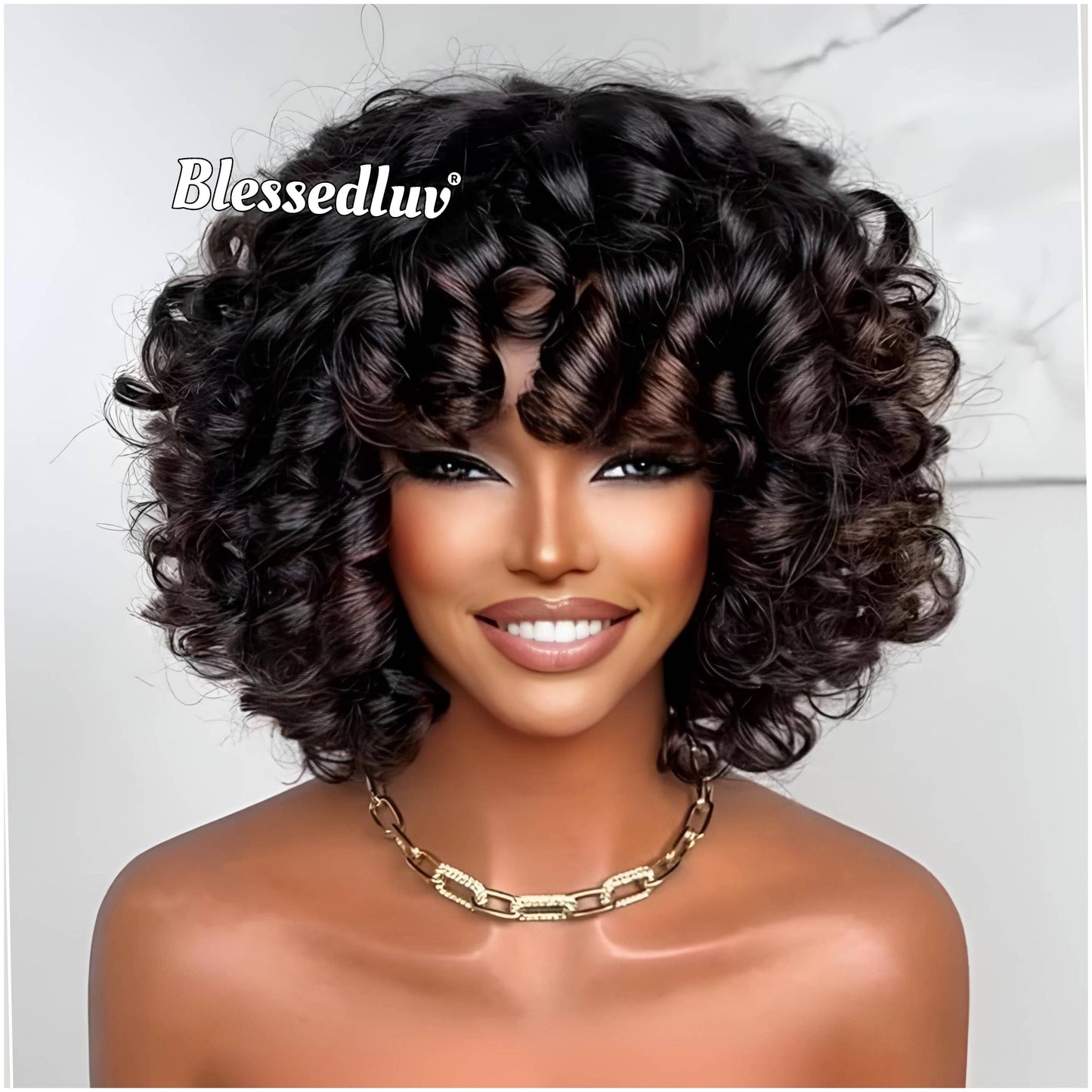 Nora - Glueless curly Bangs Wear & Go Wig-Wig-Blessedluv.com-Brazilianweave.com