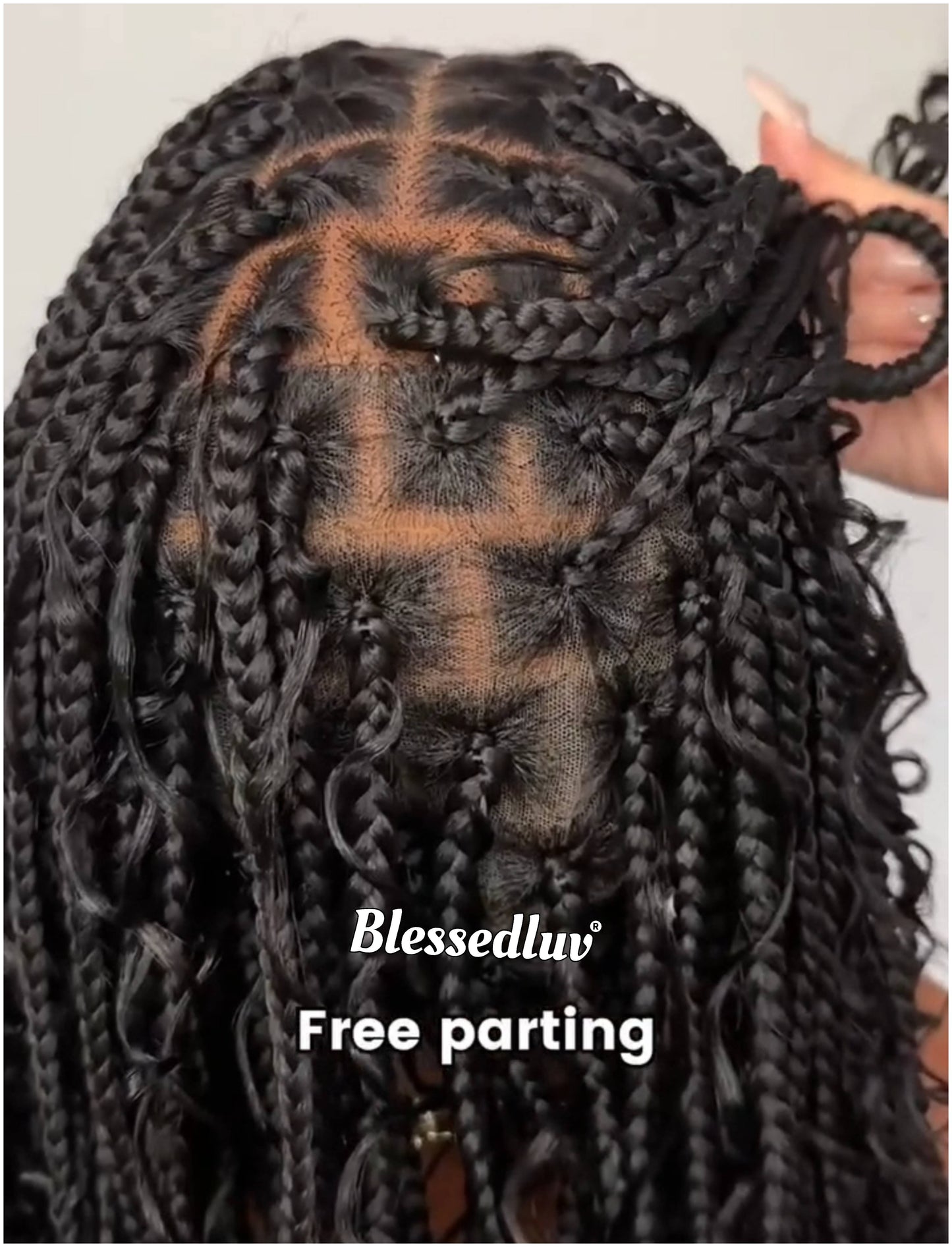 Bola - Shoulder Length Boho Knotless Braids Full Lace HD Wig – Adjustable Drawstring-Wig-Blessedluv.com-Brazilianweave.com