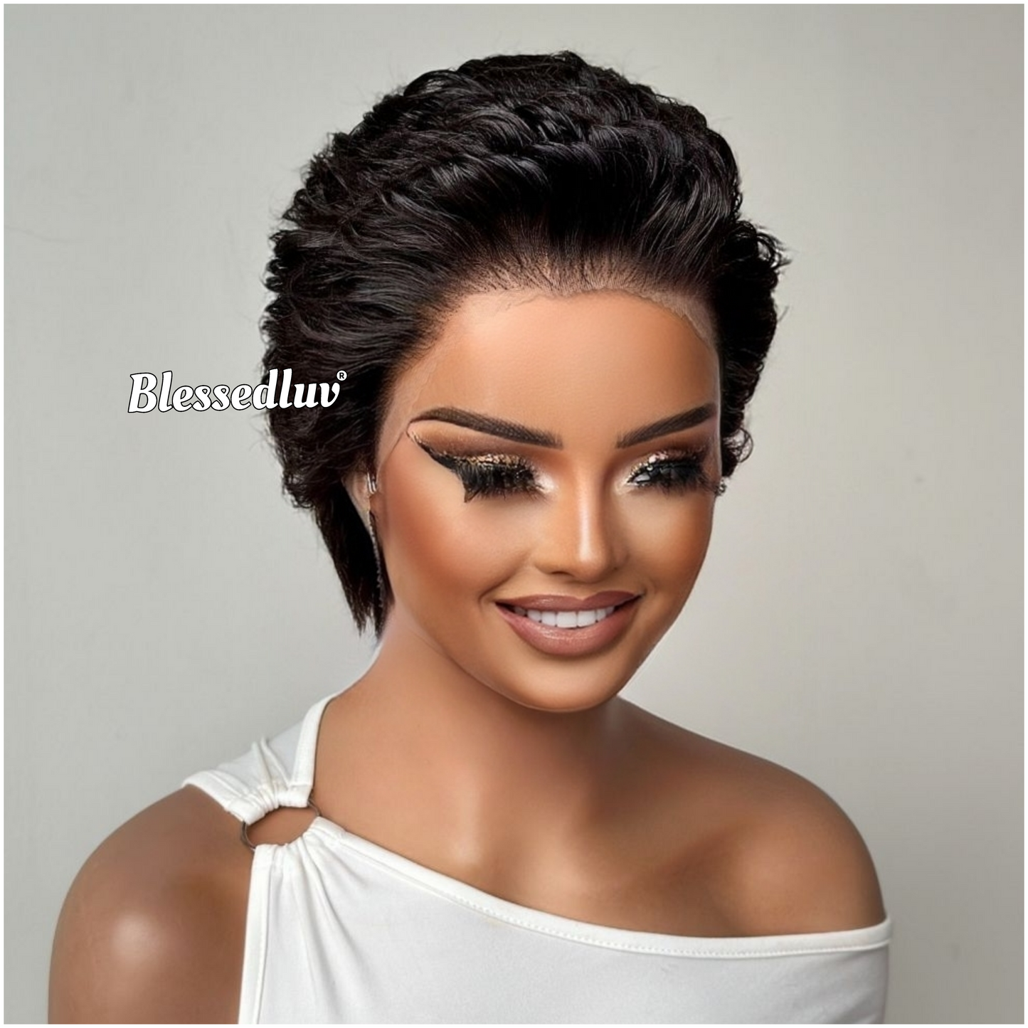 Lucy – Pixie Cut Glueless Full Lace Wig, Ready to Wear-Blessedluv.com-Brazilianweave.com