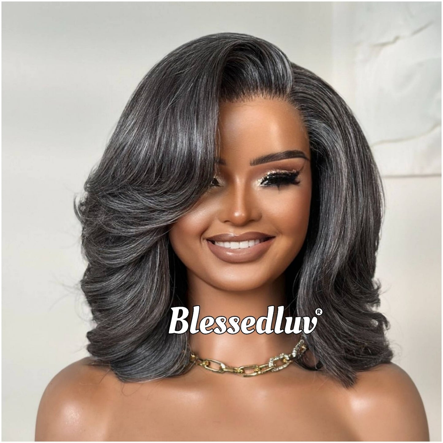 Evelyn - Elegant Salt & Pepper Grey HD Lace Wig – Layered, Glueless-Blessedluv.com-Brazilianweave.com