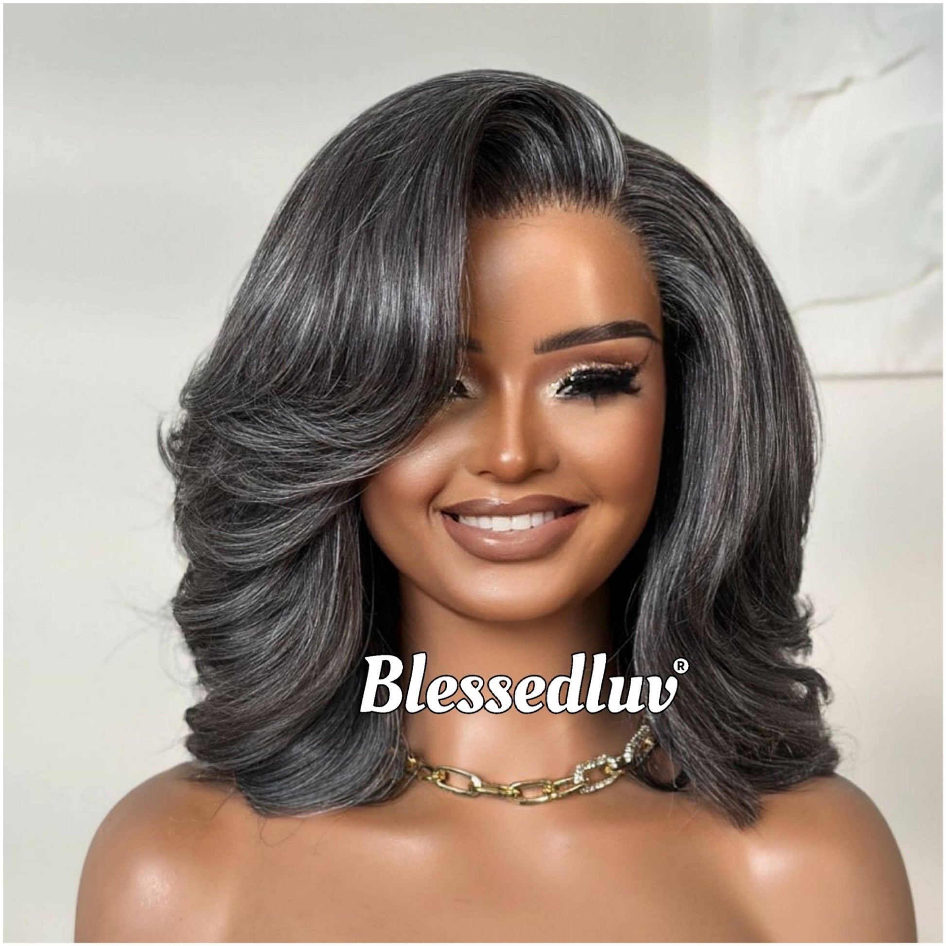 Evelyn - Elegant Salt & Pepper Grey HD Lace Wig – Layered, Glueless-Blessedluv.com-Brazilianweave.com
