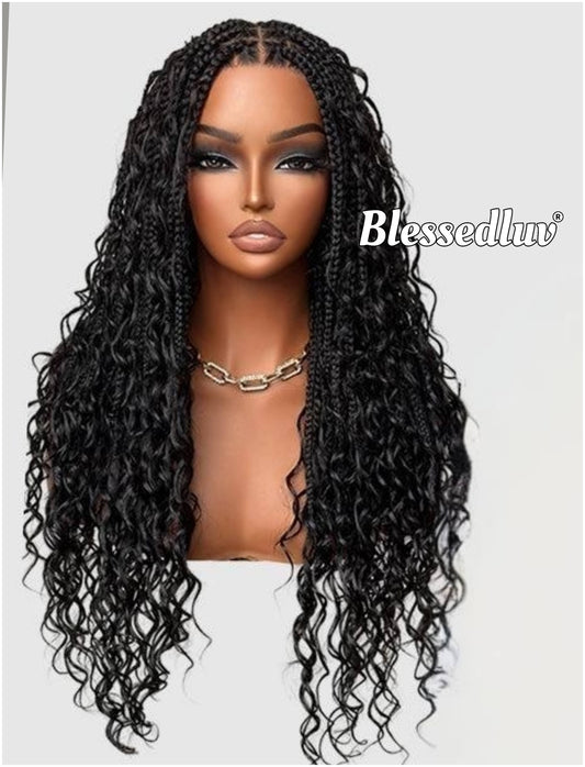 Fola- Boho Knotless Braids Full Lace HD Wig – Adjustable Drawstring Fit-Wig-Blessedluv.com-Brazilianweave.com