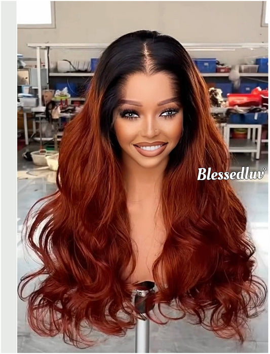 Autumn – Ginger Ombré Custom HD Wig | Choose Lagos or Standard Hairline-Wig-Blessedluv.com-Brazilianweave.com