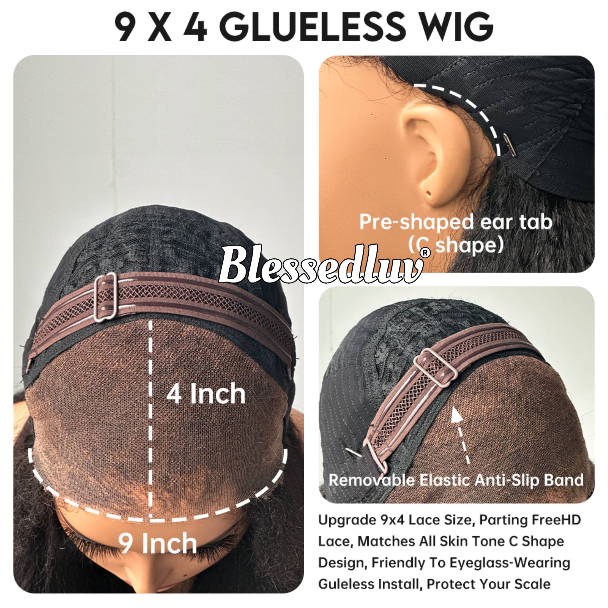 Ngozi - 3C Texture Ventilated Kinky Wig-Blessedluv.com-Brazilianweave.com